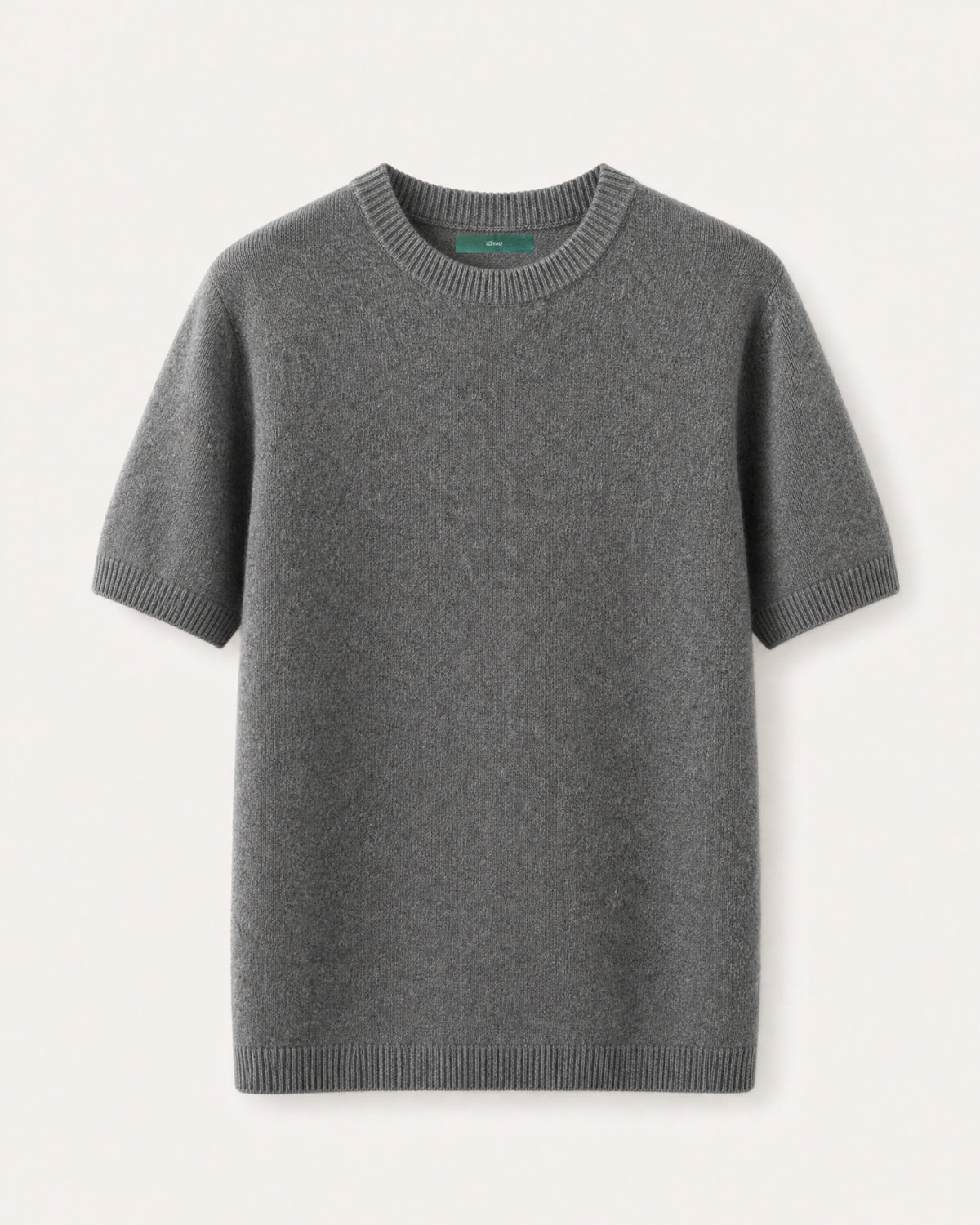 Cashmere Basic Knit Short-Sleeve Tee