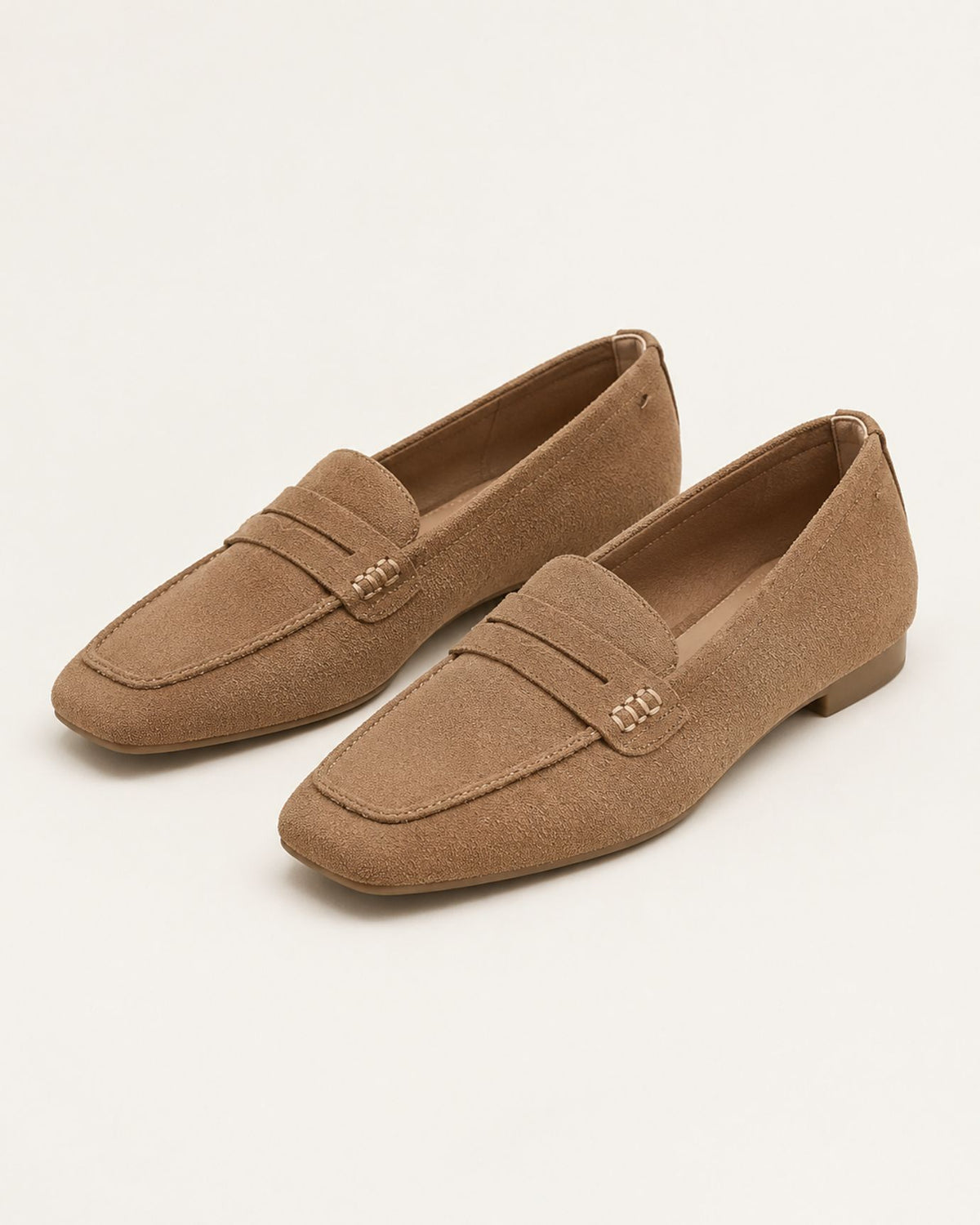 Genuine Leather Square-Toe Slip-On Old Money Loafers