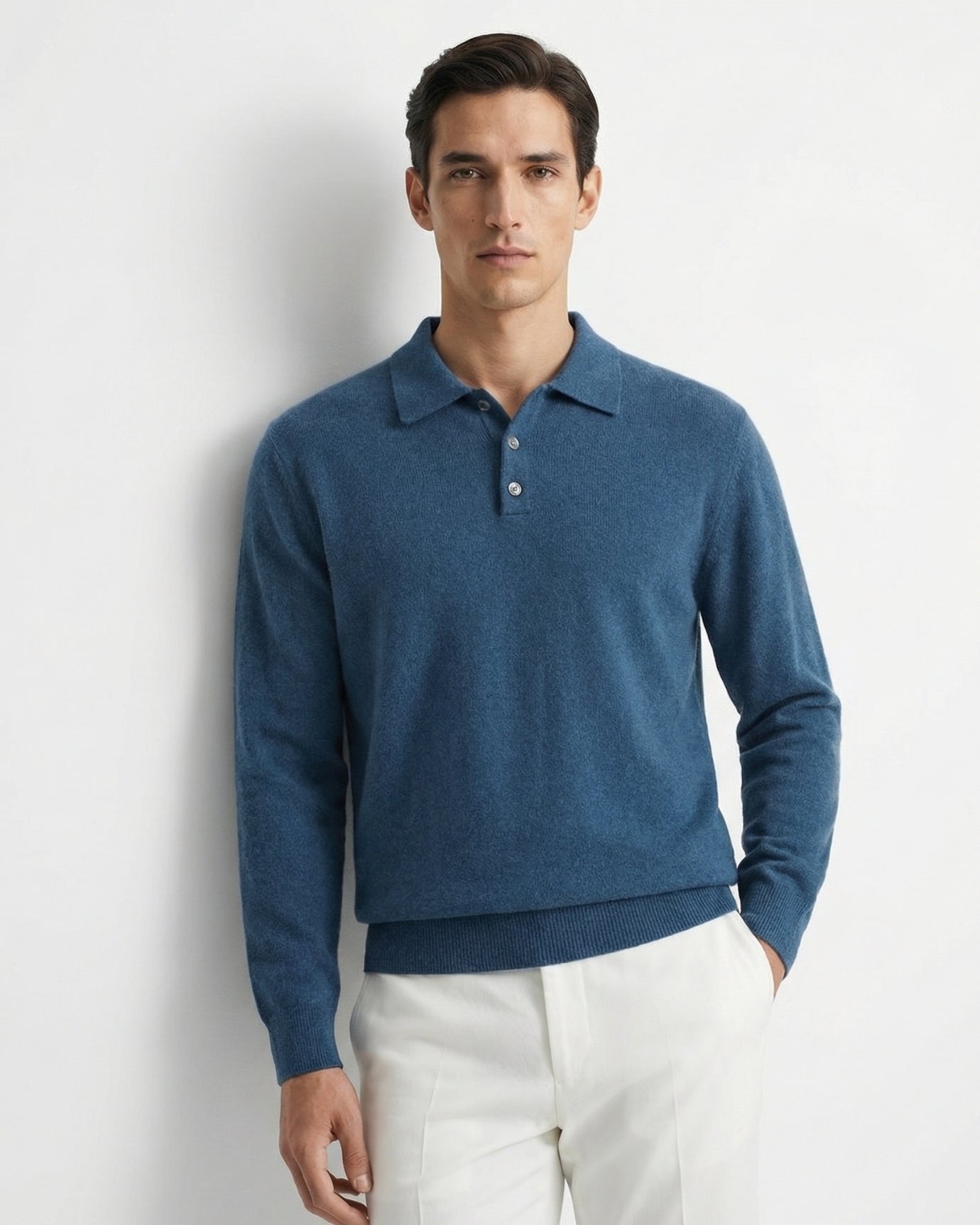 Fine Cashmere Polo Long Sleeve