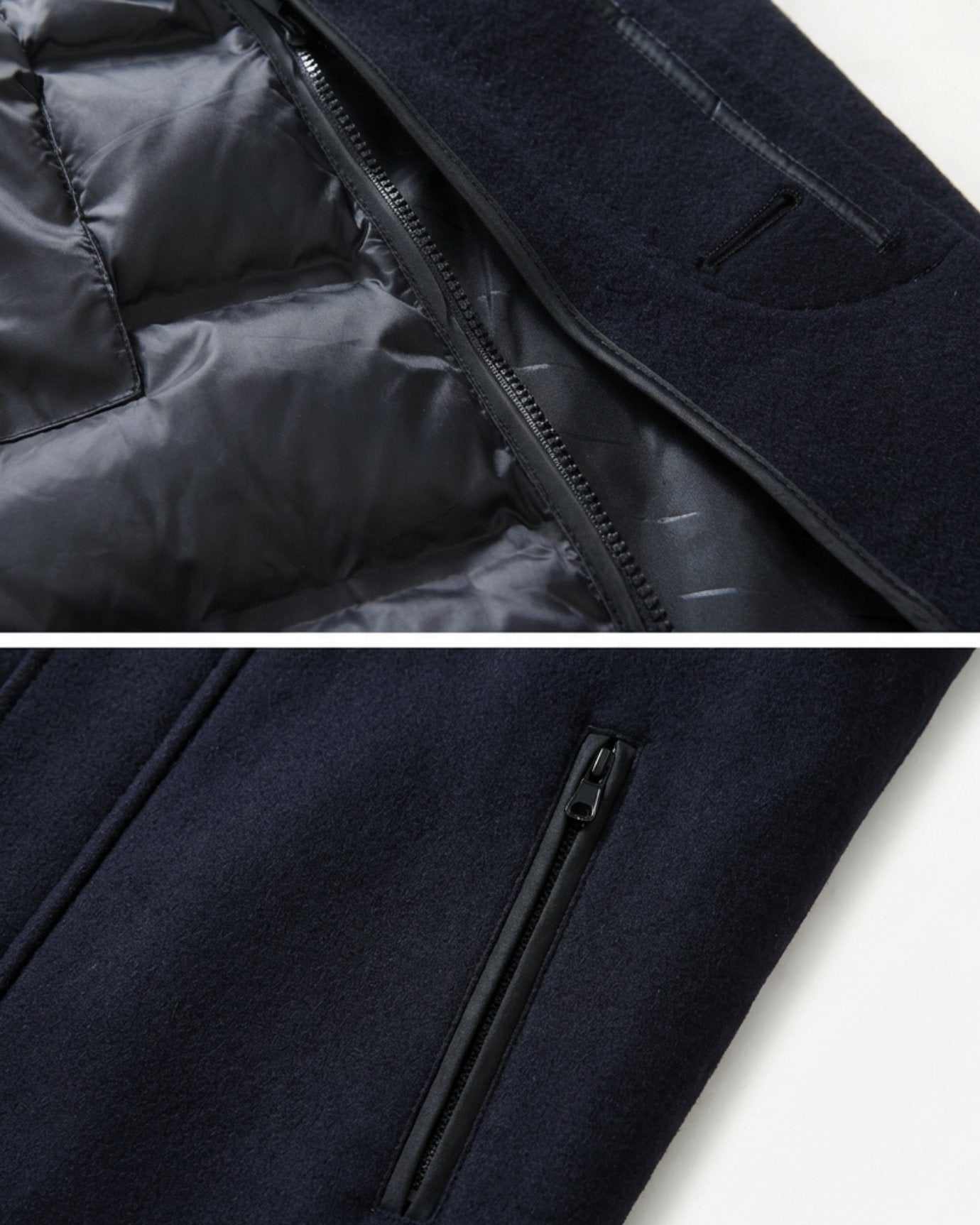 Thick Wool Coat Jacket with Lined Down Jacket