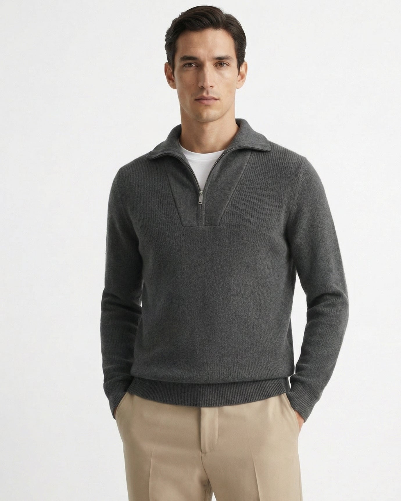 Cashmere Sweater Zipper Thickened