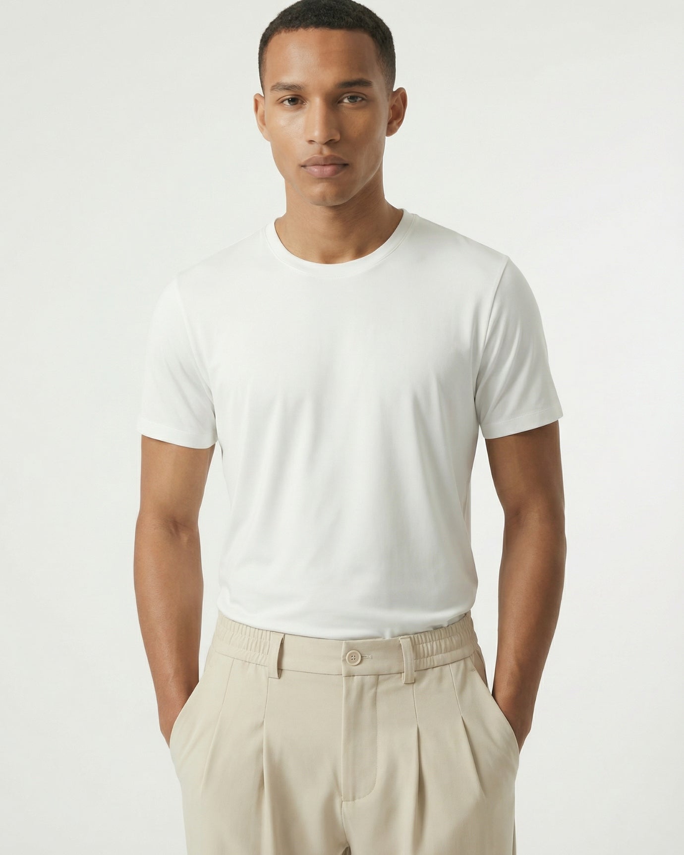 Pantalones casuales de alta elasticidad | Pantalones rectos holgados de alta gama