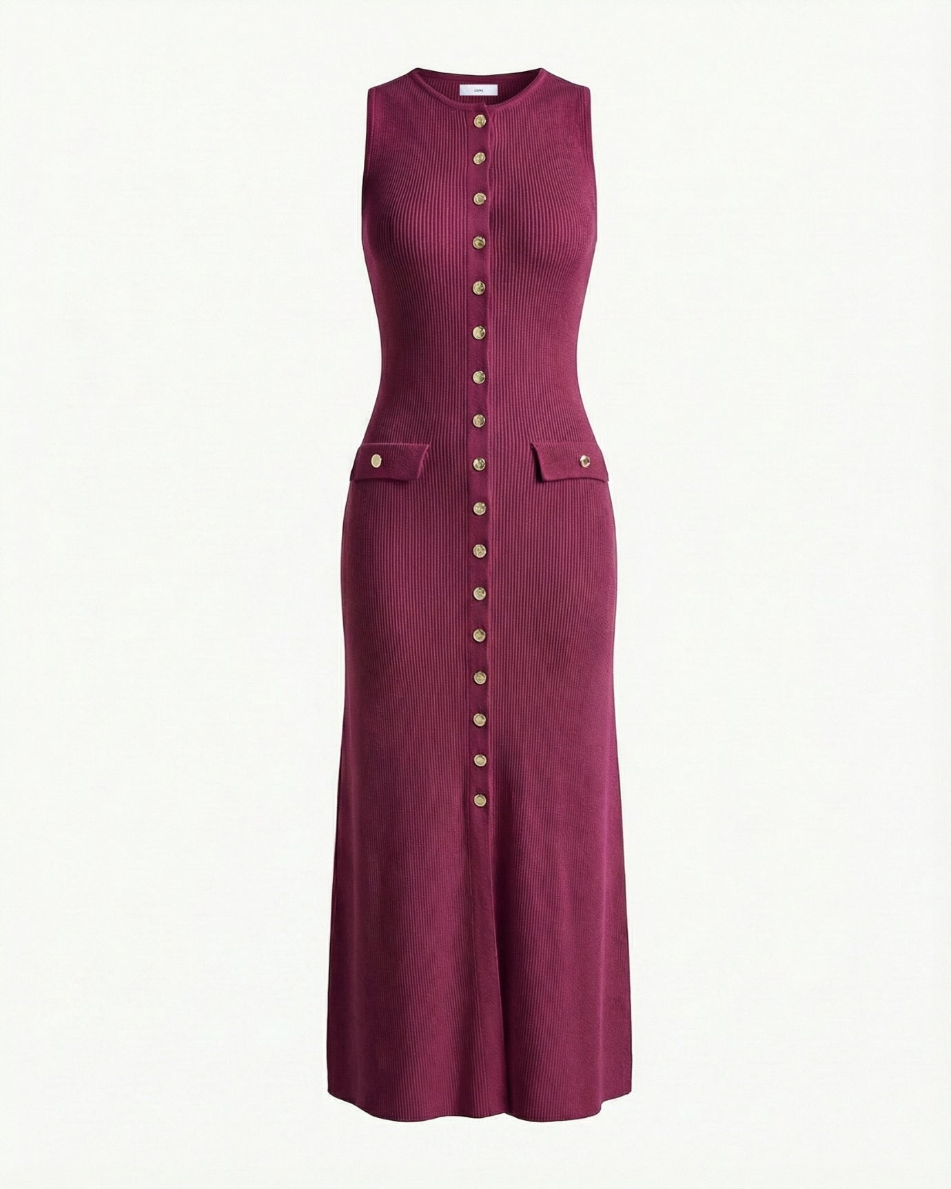 Old Money Knitted Purple Claret Dress