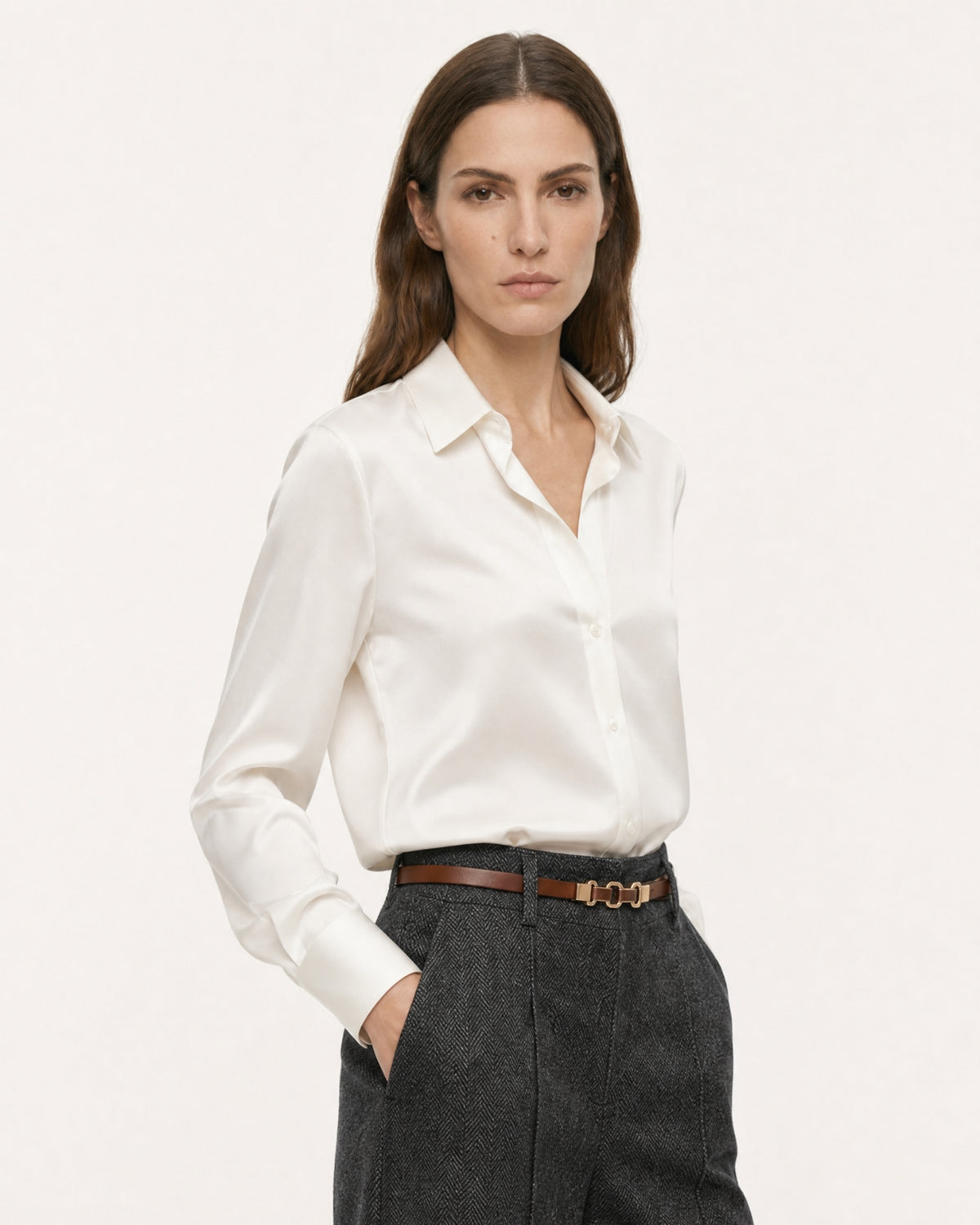 Woman Heavyweight Straight Leg Wool Pants
