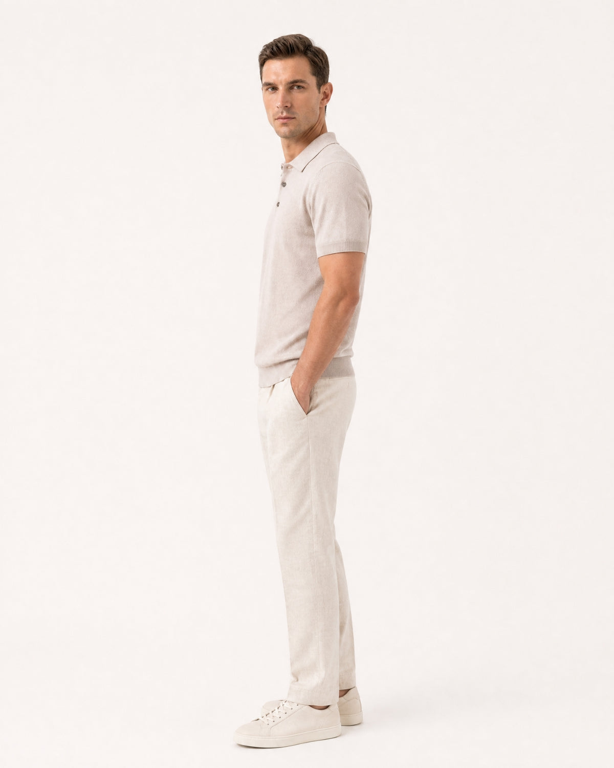 New York Cashmere Short-Sleeve Polo Shirt