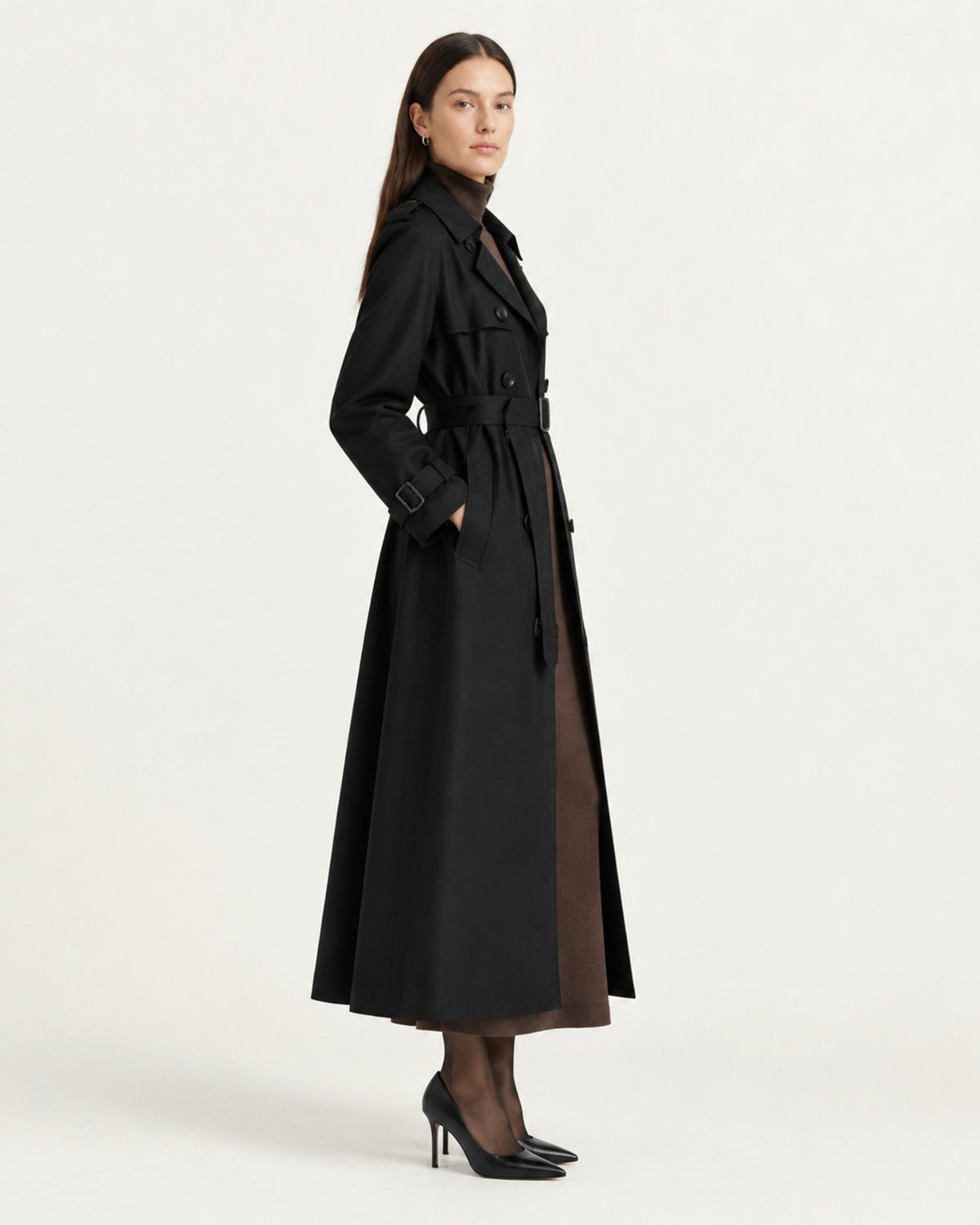 Jess Black Trench Coat