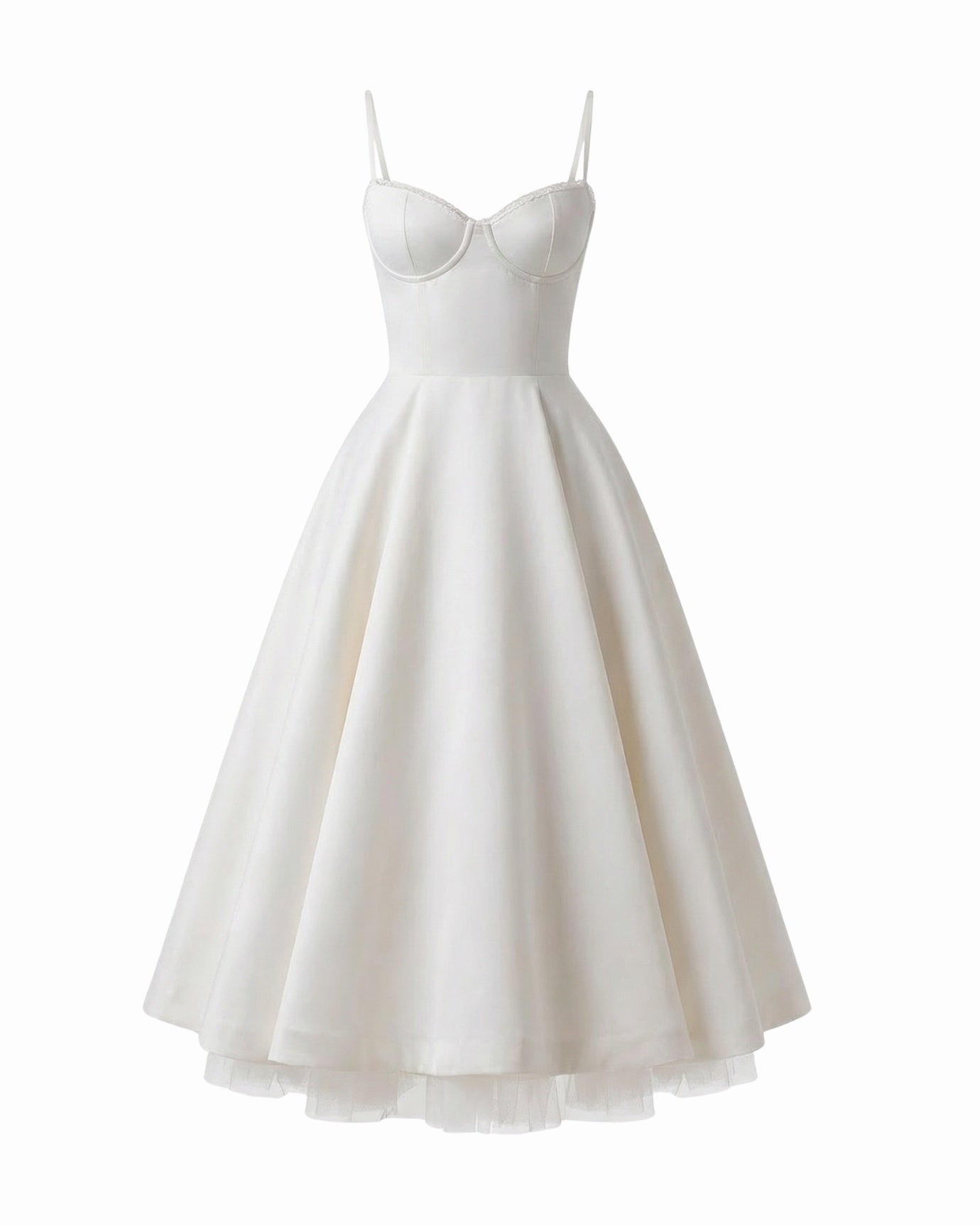 Giulia Midi White Dress, Ivory White / S