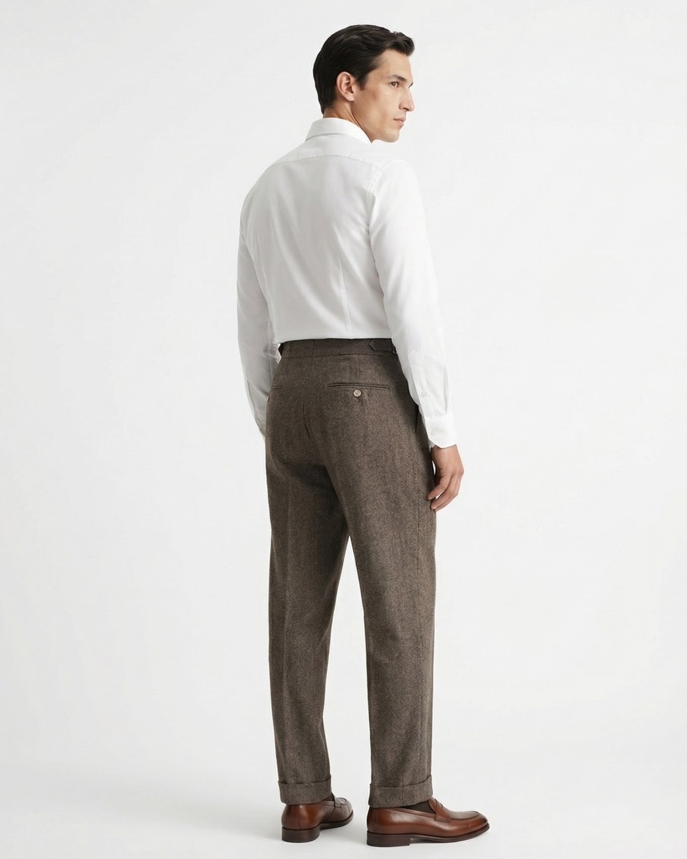 Italian Trousers Old Money Style Worsted Wool