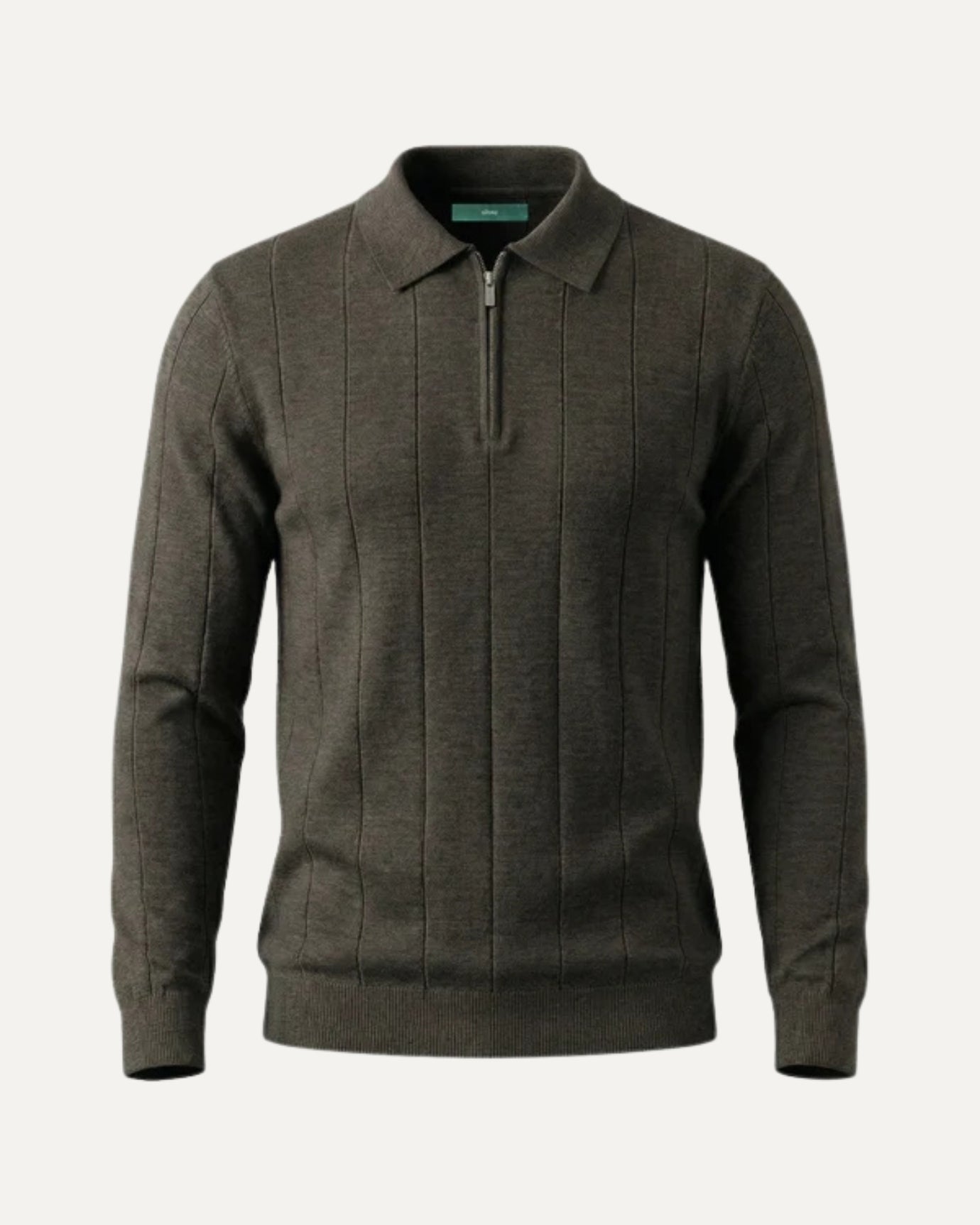 Polo Old Money con cremallera de manga larga