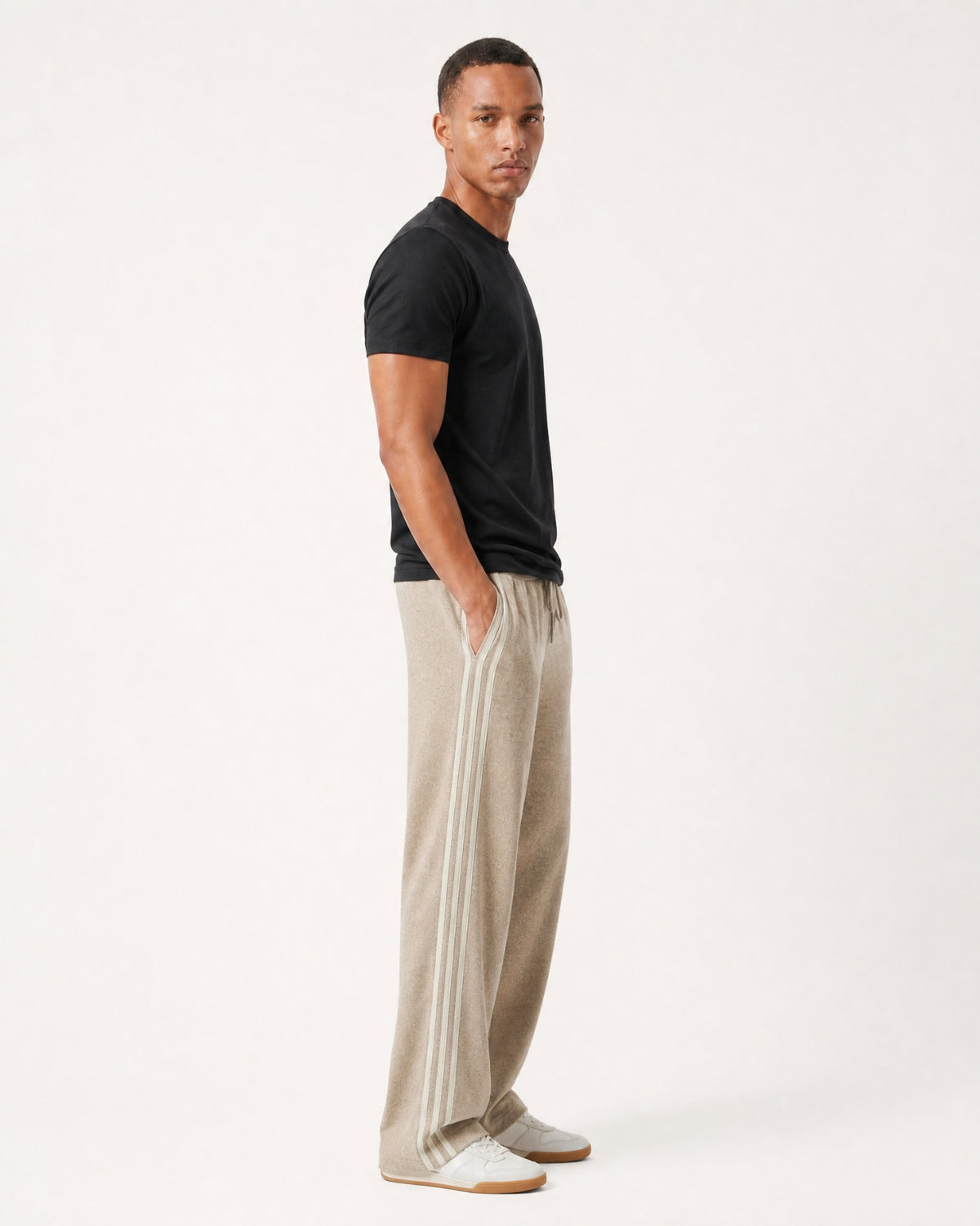 Boston Cashmere Wool Jacquard Straight Pants