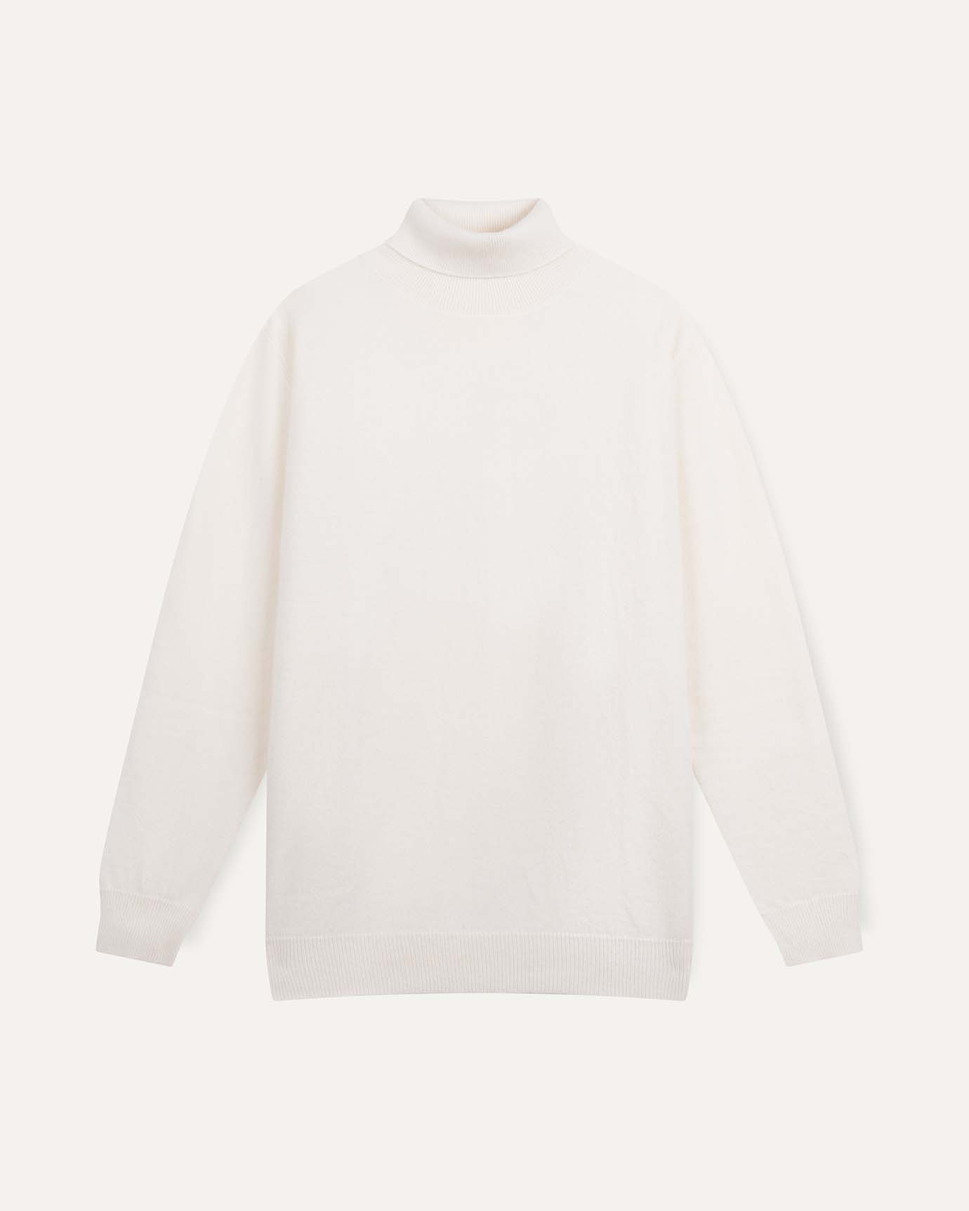 Cashmere turtle neck sweater white
