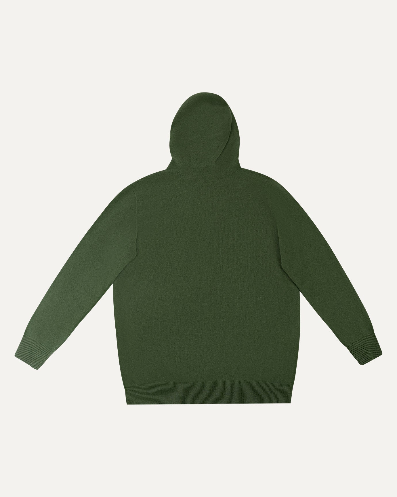 Back view of Lovau Cashmere Hoodie Green