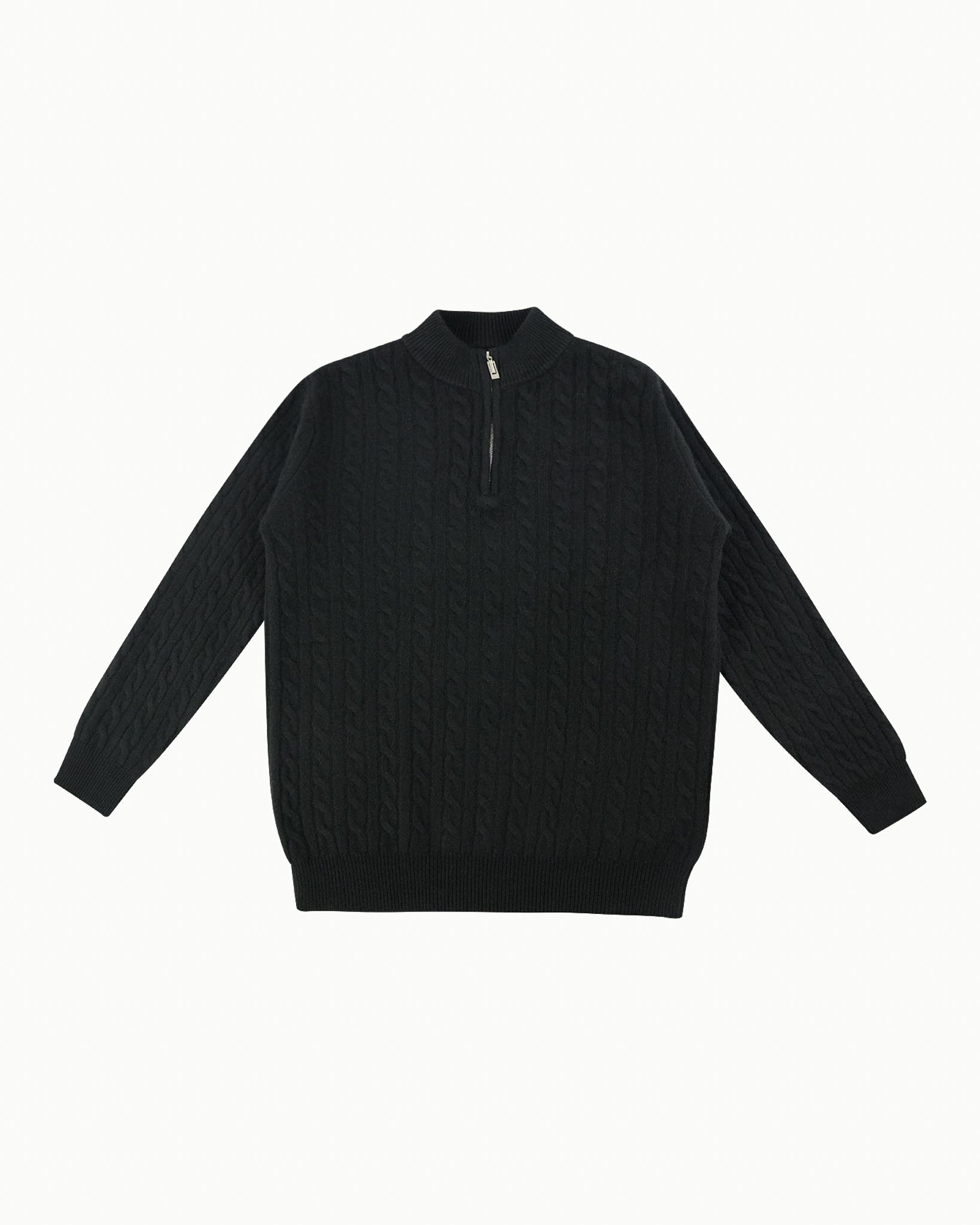 Old money black sweater zip