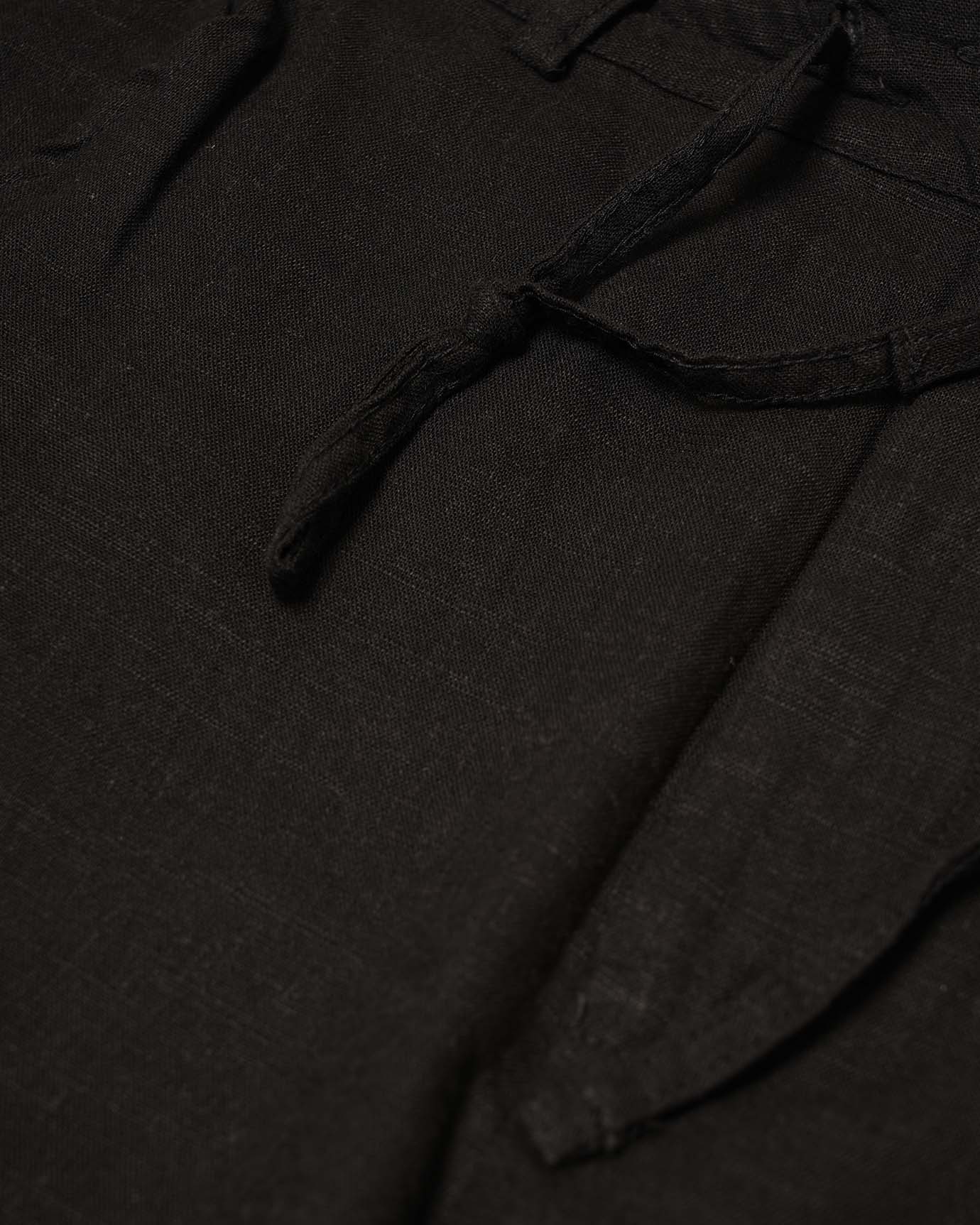 Classic men's black trousers designed with flattering waistline and modern fit