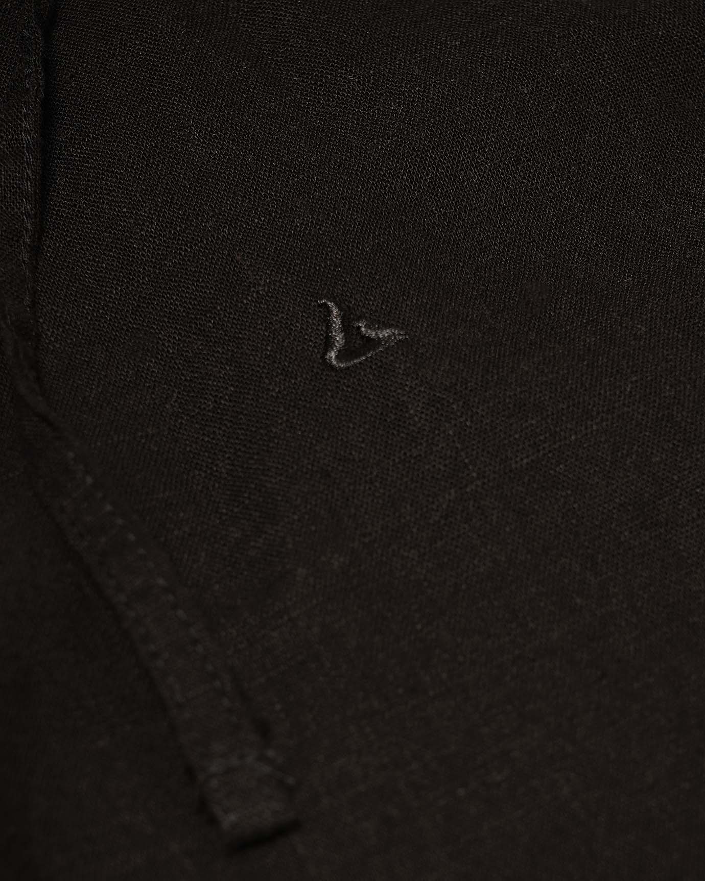 High-waisted black trousers crafted from breathable polyester blend fabric