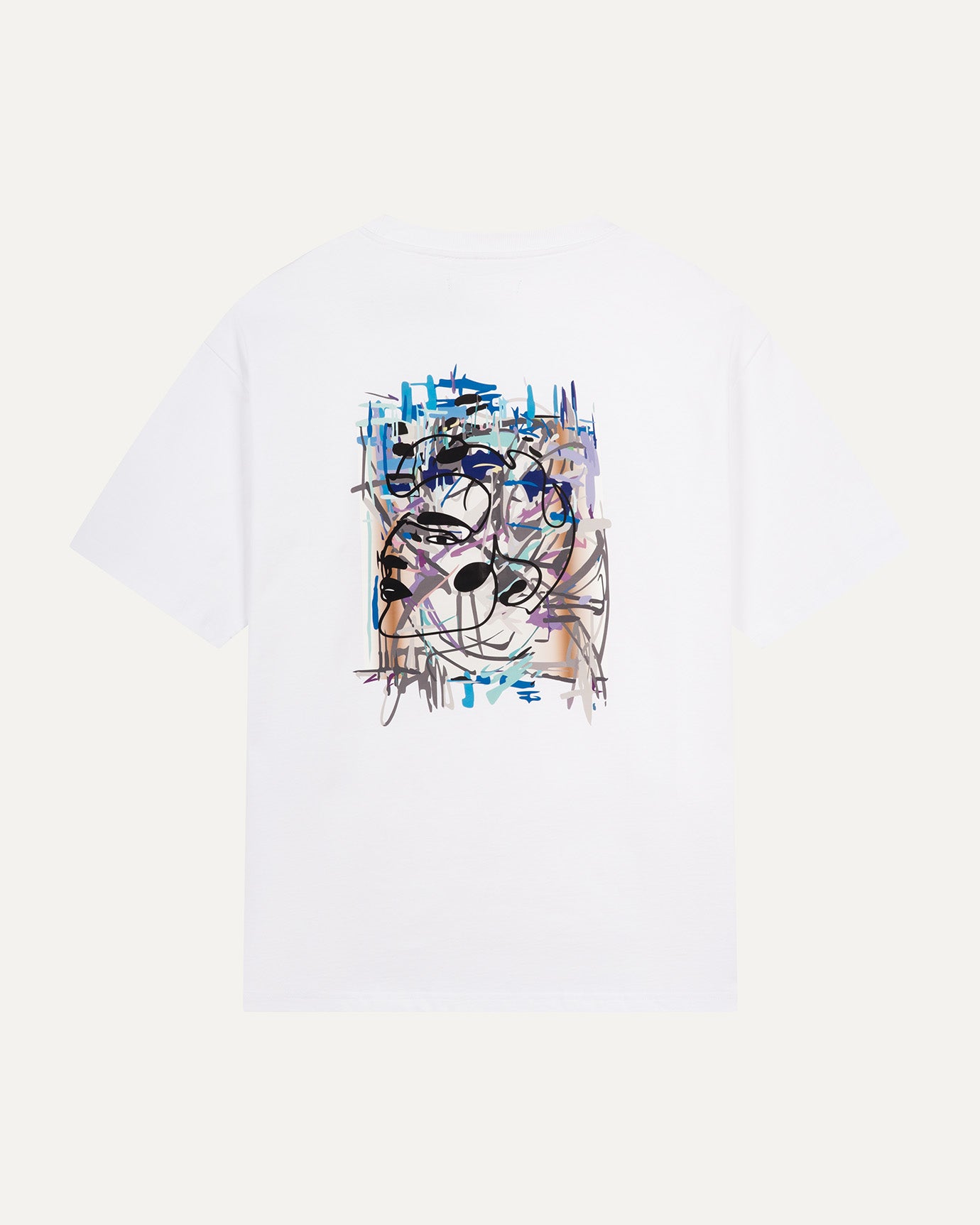 Classic fit white Slot Abstract t-shirt with bold design