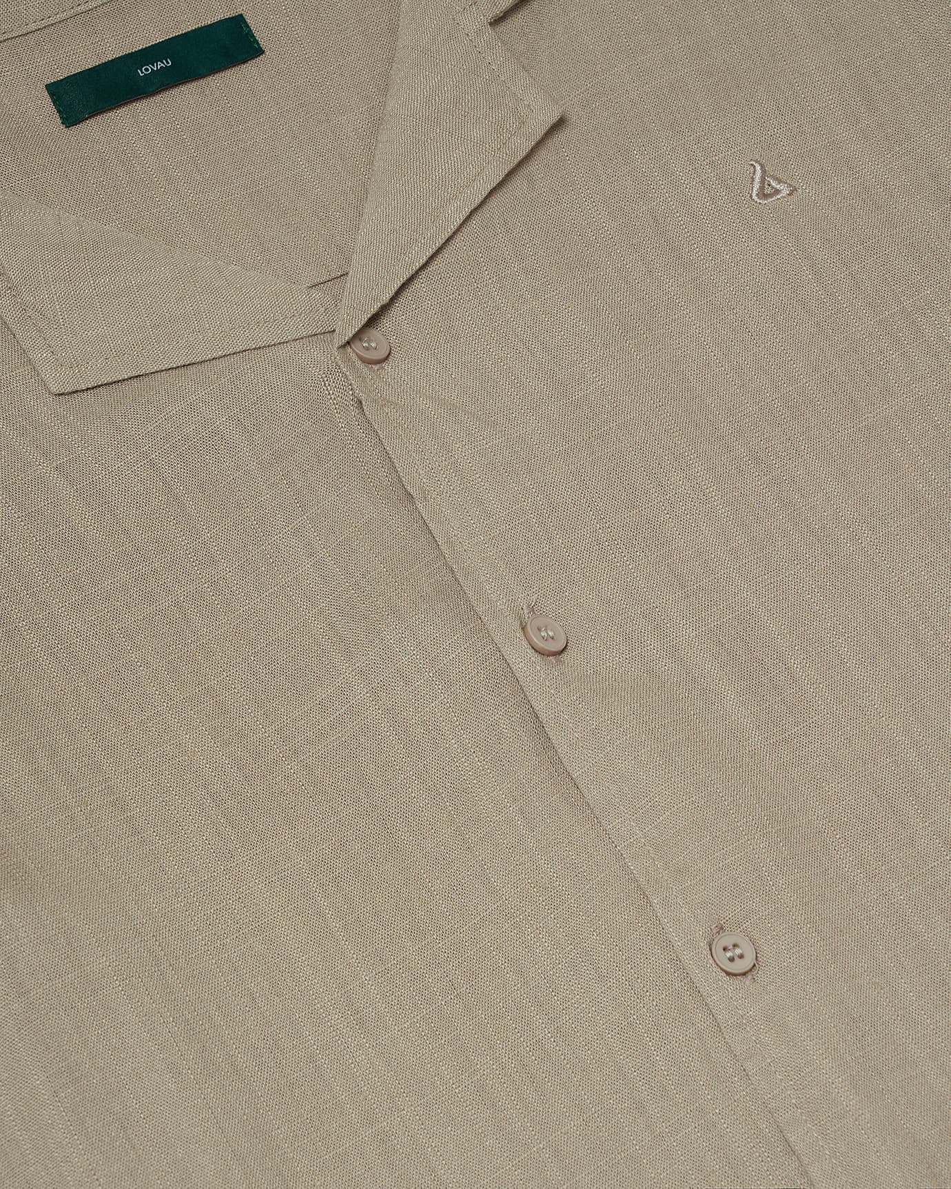 Comfortable and elegant cotton shirt in muted khaki shade