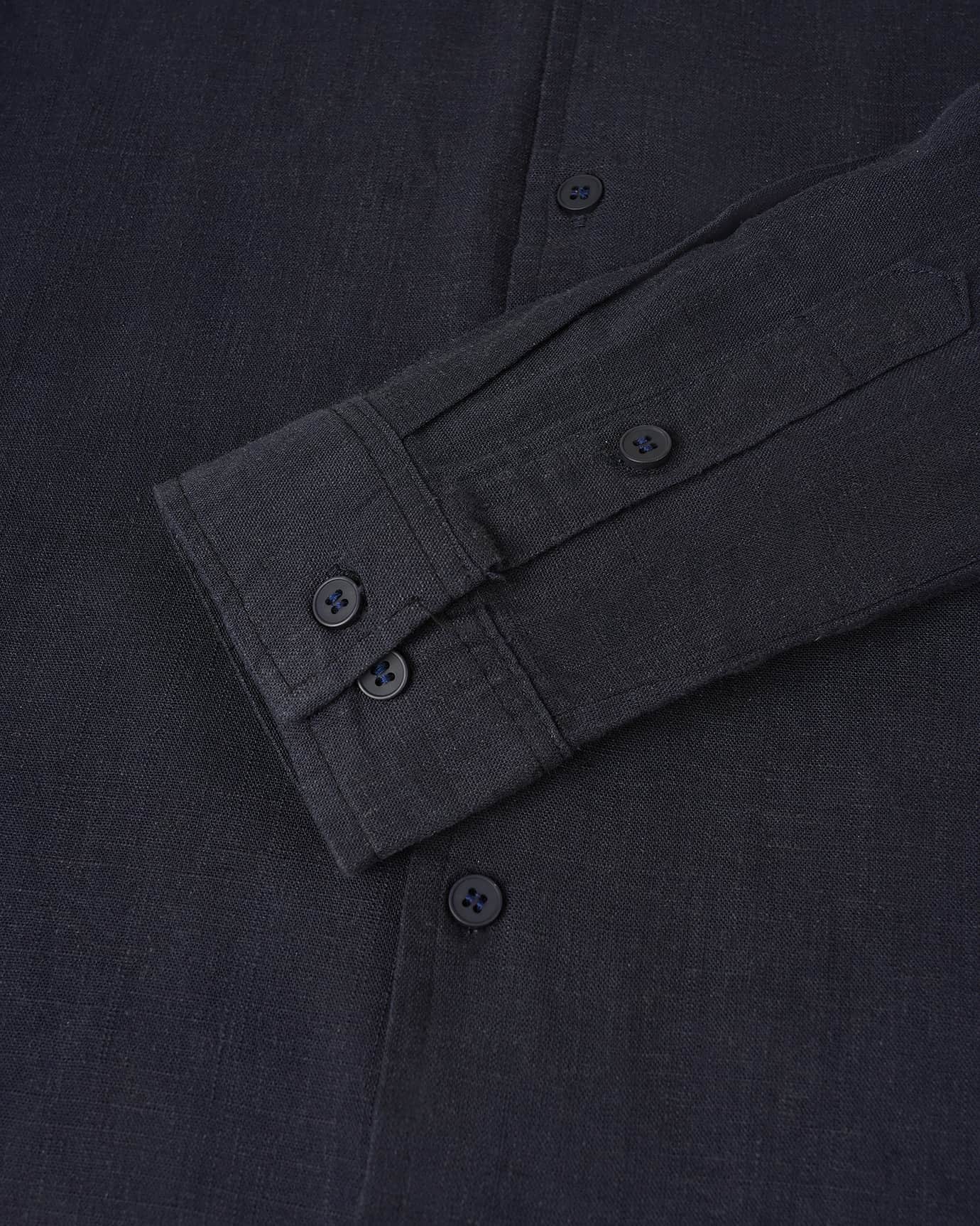 Classic Old Money style shirt navy blue