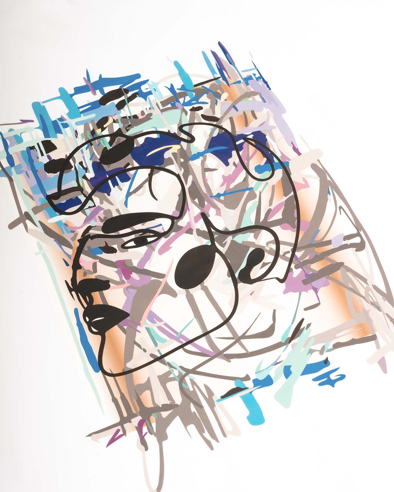 White Slot Abstract t-shirt with modern abstract design