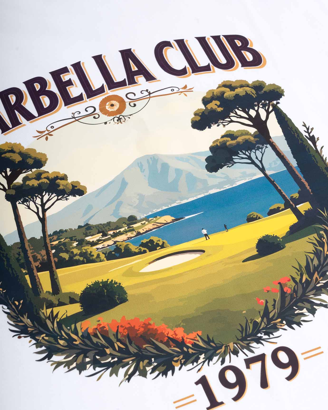 Men’s white Marbella Club t-shirt, lightweight and stylish