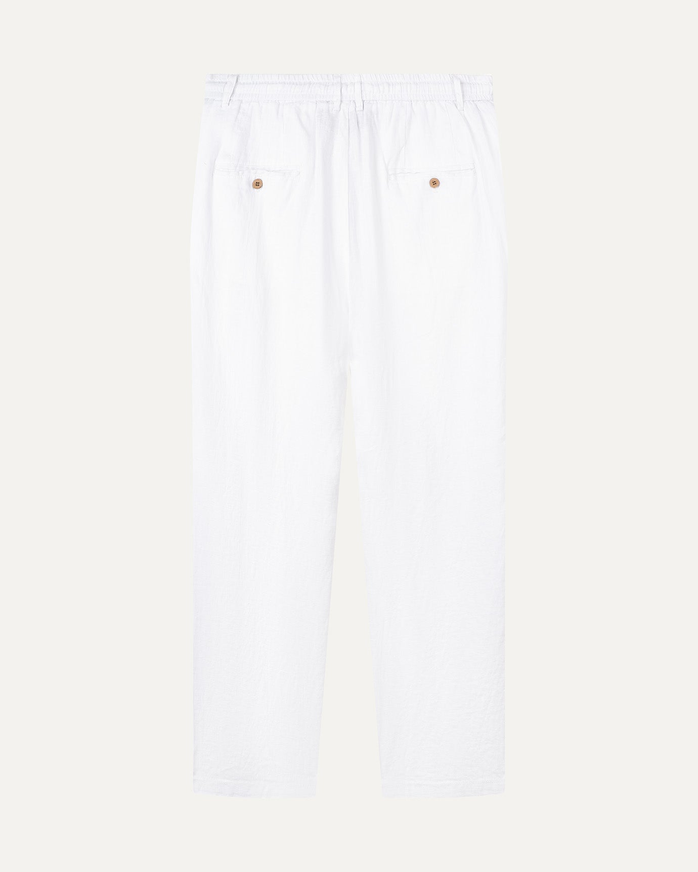 Tailored white linen trousers from the Ibiza Vice limited edition collection with a sleek finish