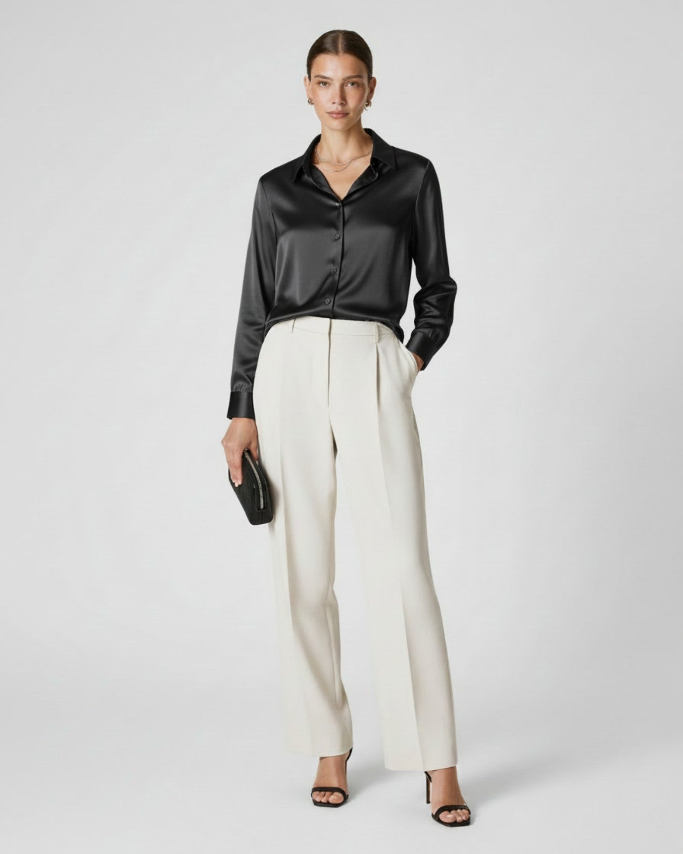 Premium Mulberry Silk Shirt Woman Heavyweight Satin Silk