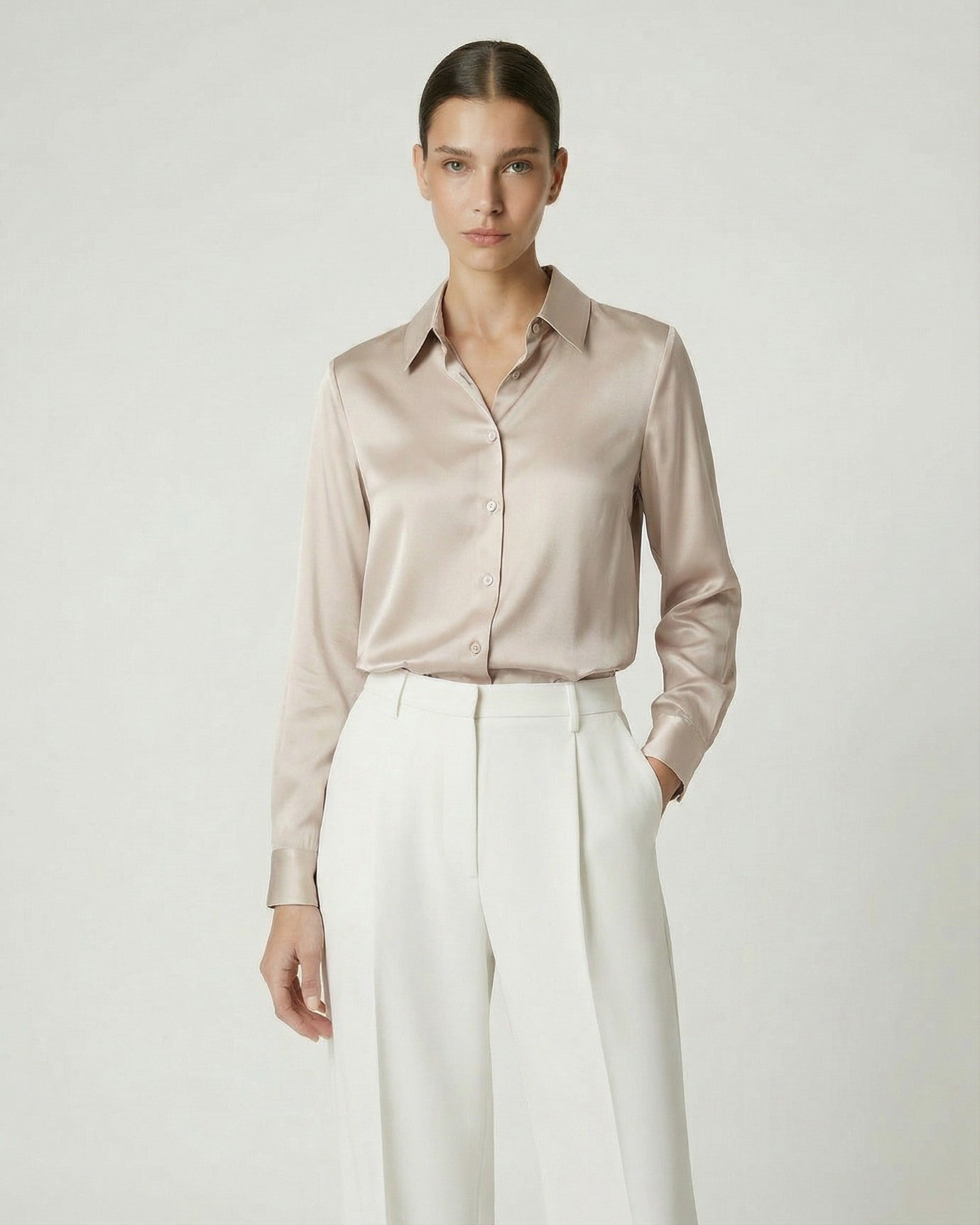 Premium Mulberry Silk Shirt Woman Heavyweight Satin Silk
