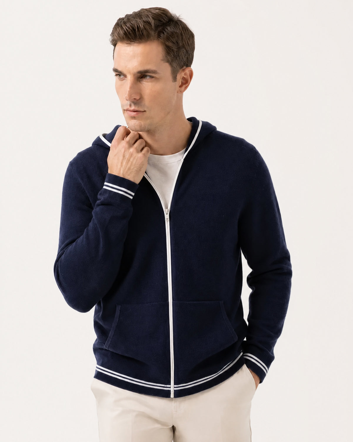 Zurich Hooded Fine Cashmere Cardigan