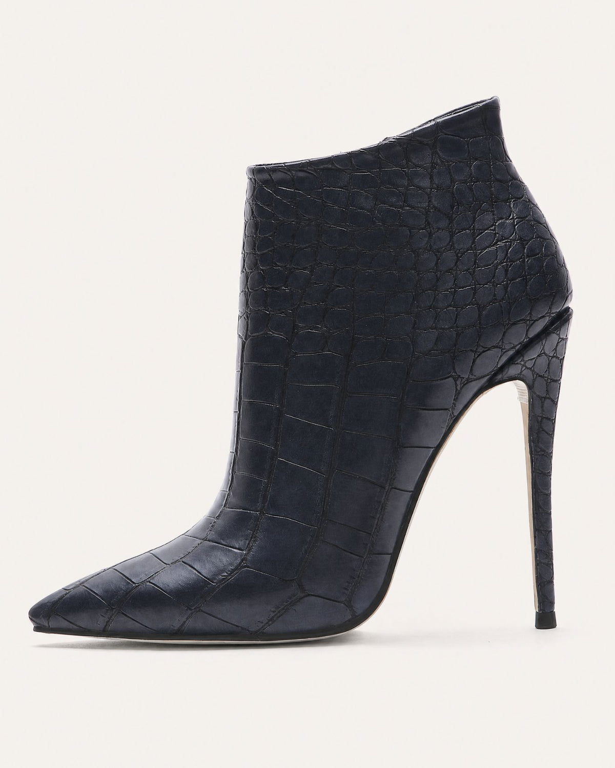 Pointed-Toe Stiletto Booties with Side Zip