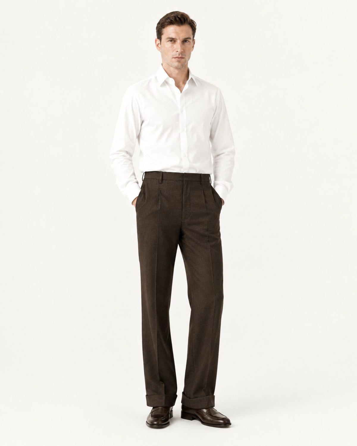 Wide-Leg Hollywood Waist Trousers