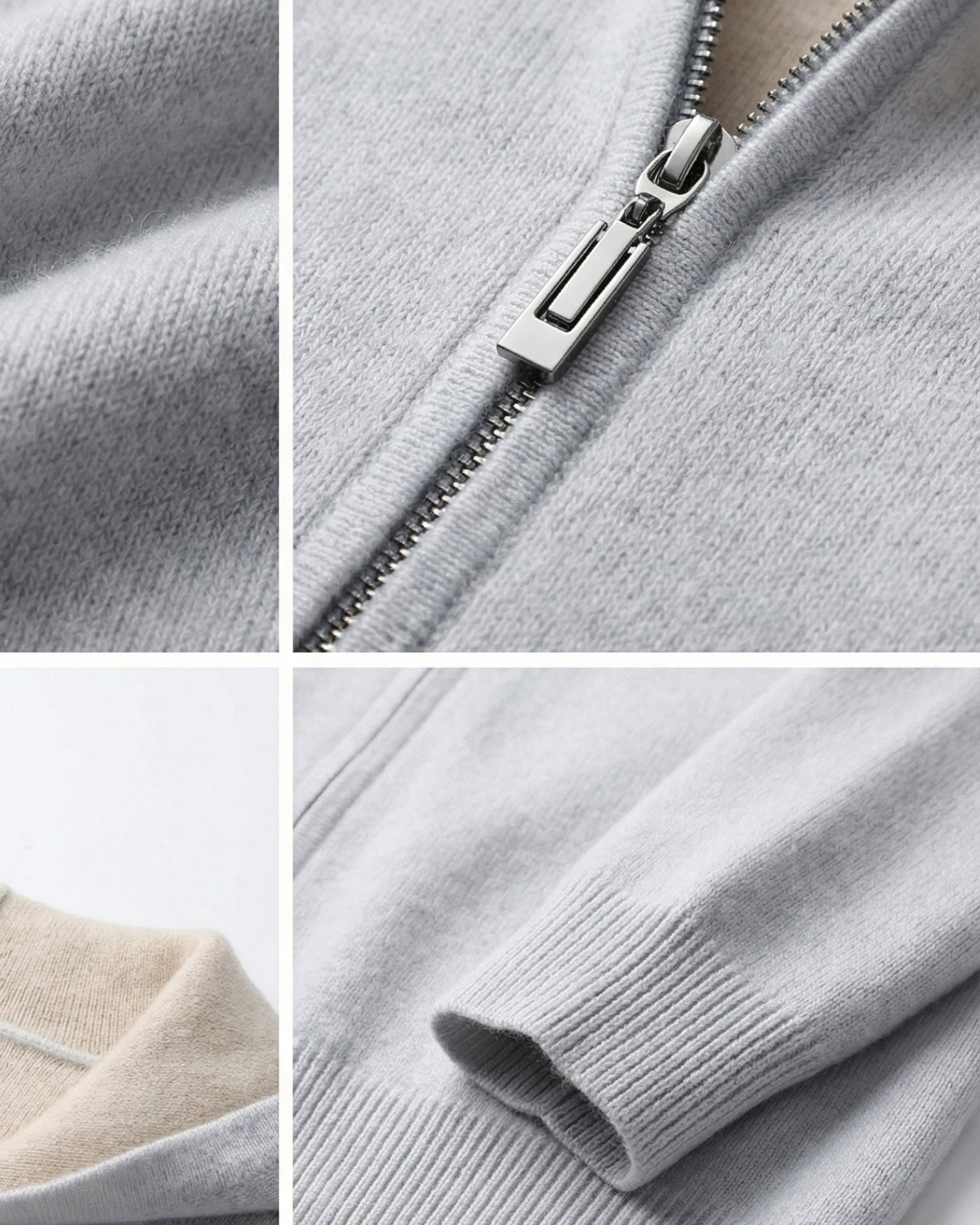 Cárdigan con cremallera y capucha de cachemira, edición limitada