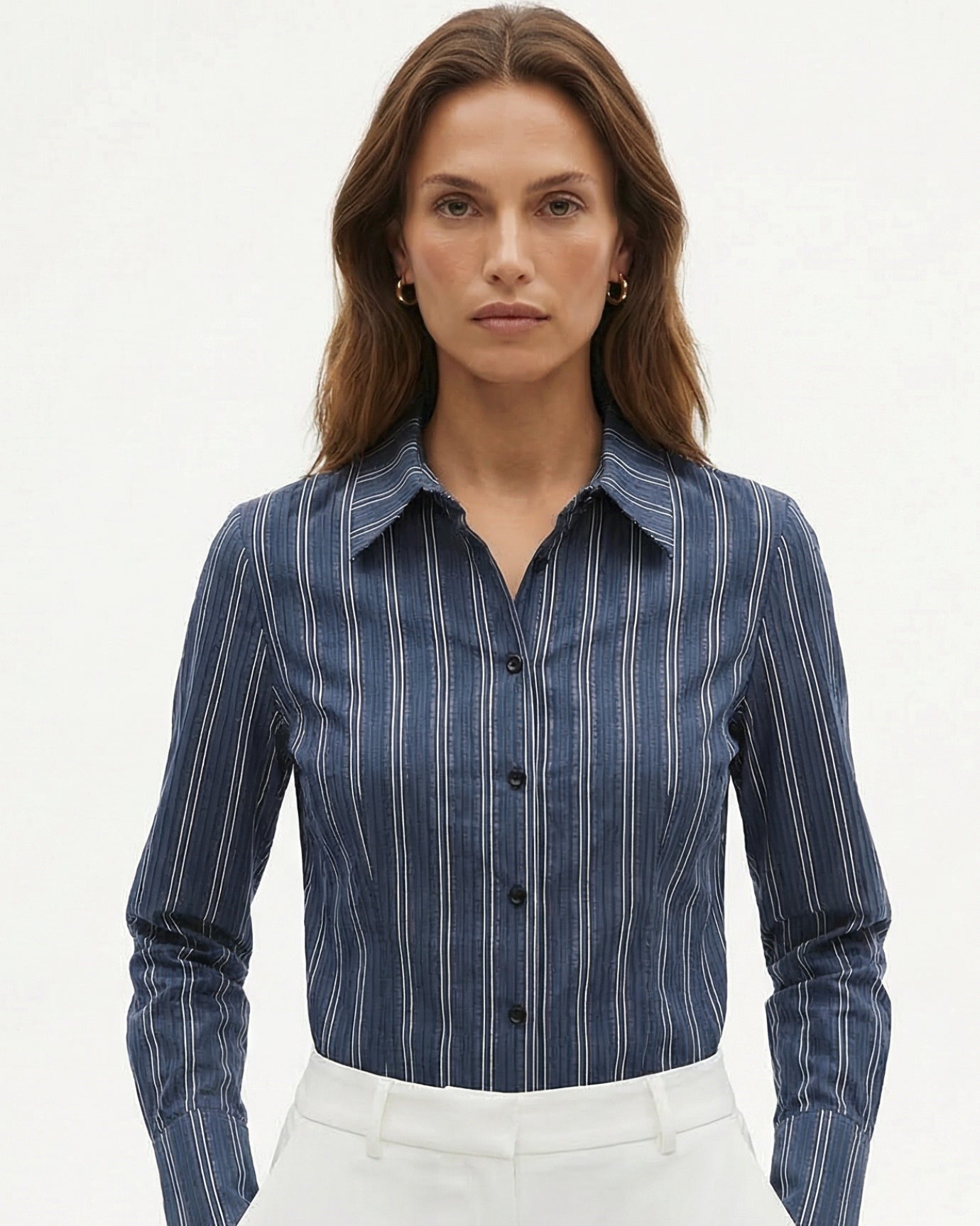 Dina Slim Striped Long-Sleeve Shirt