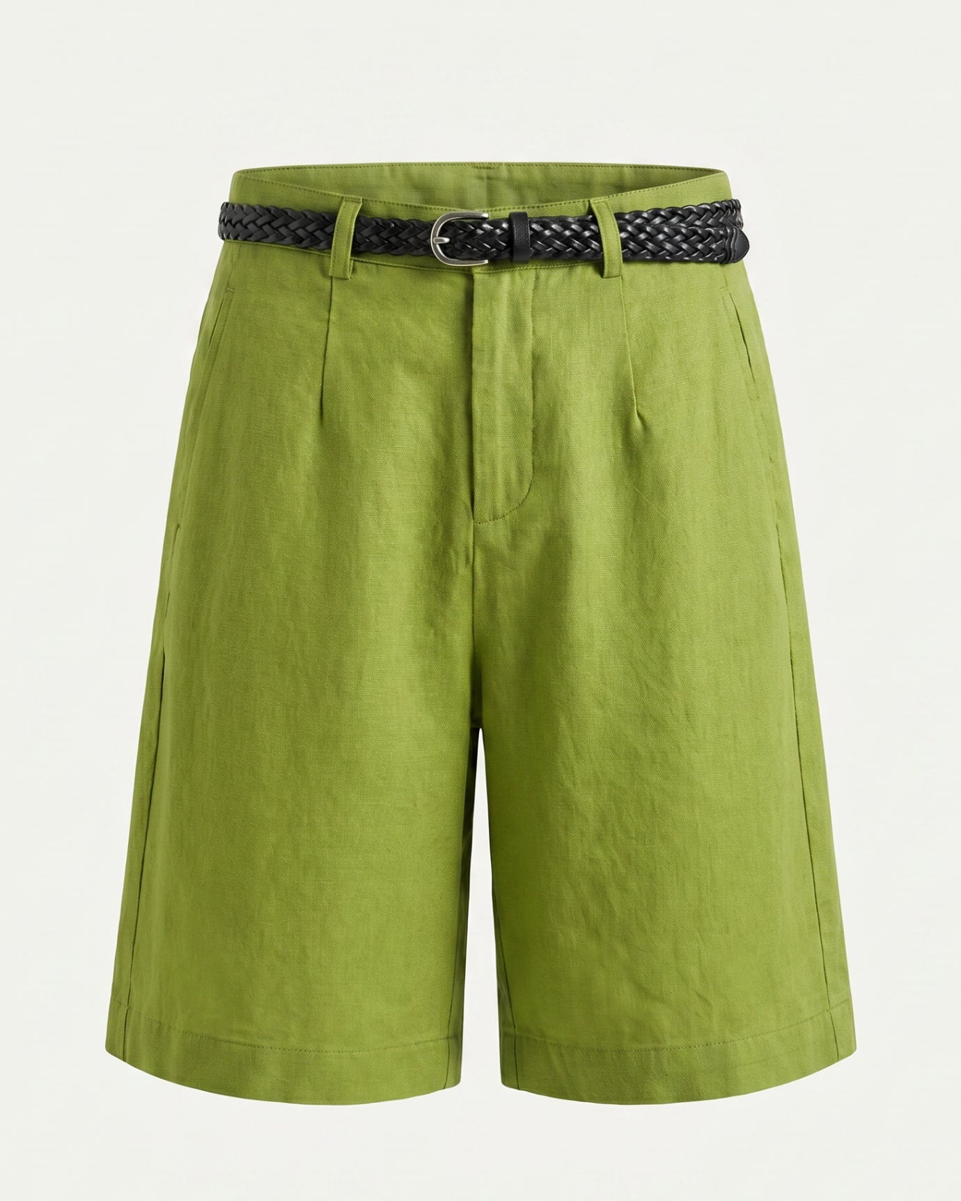 Linen Shorts Thin Style With Belt