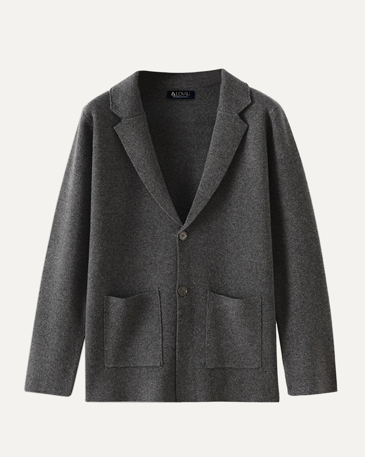 Lovau x Classy Wool & Cashmere Knitted Cardigan Dark Gray