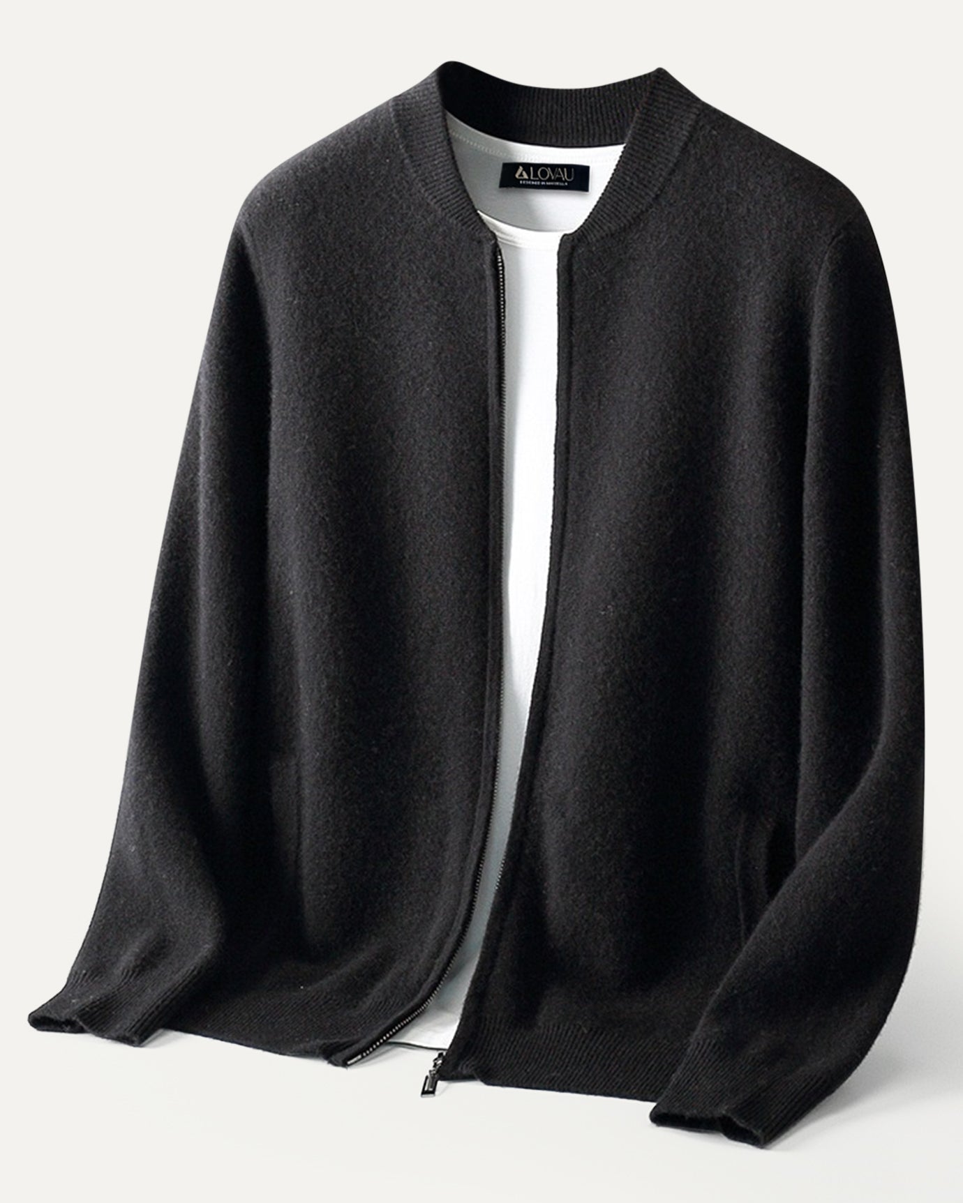 Lovau Round Neck Top Wool Jacket Black