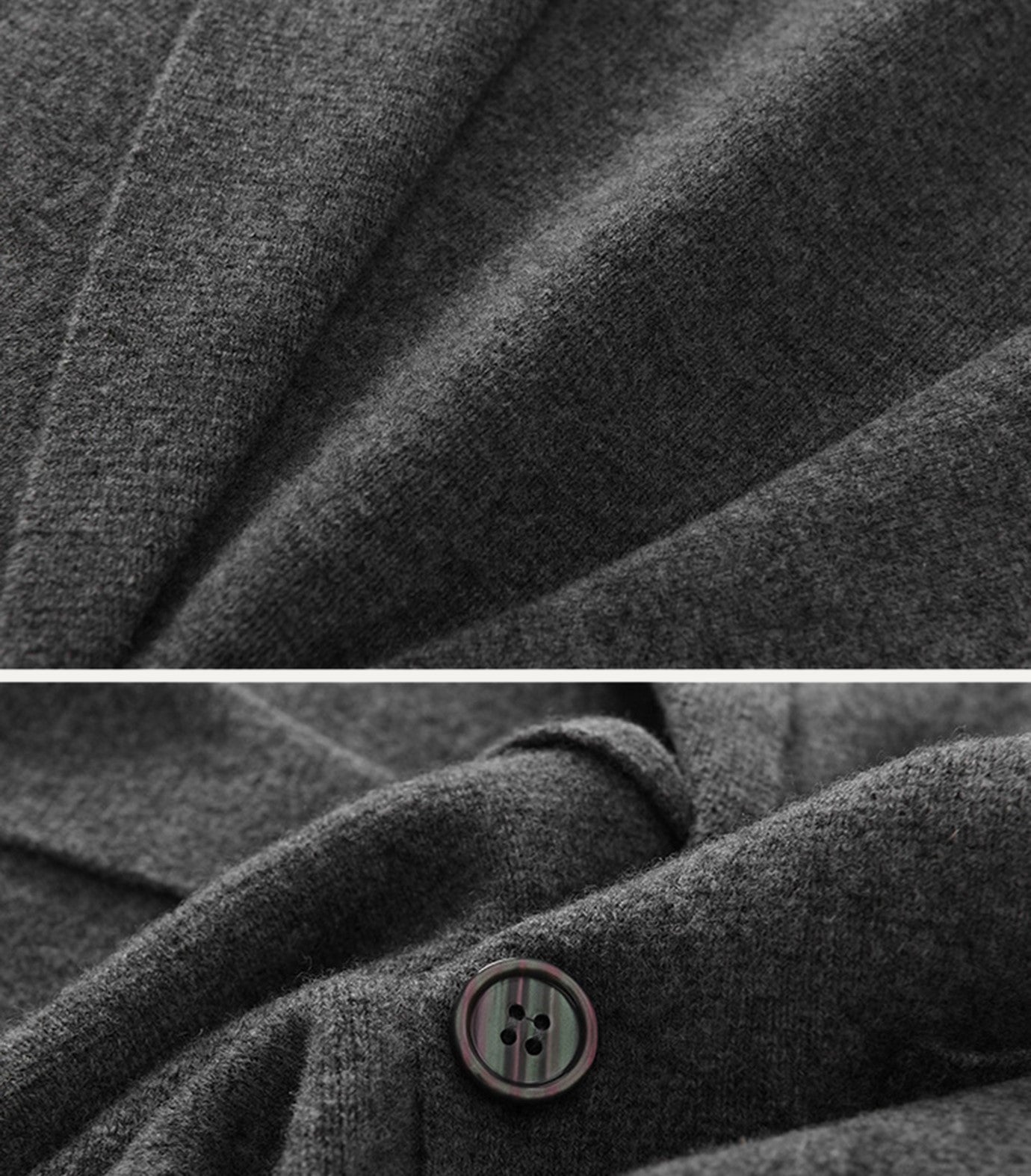 Cardigan worn over silk blouse for refined office wear