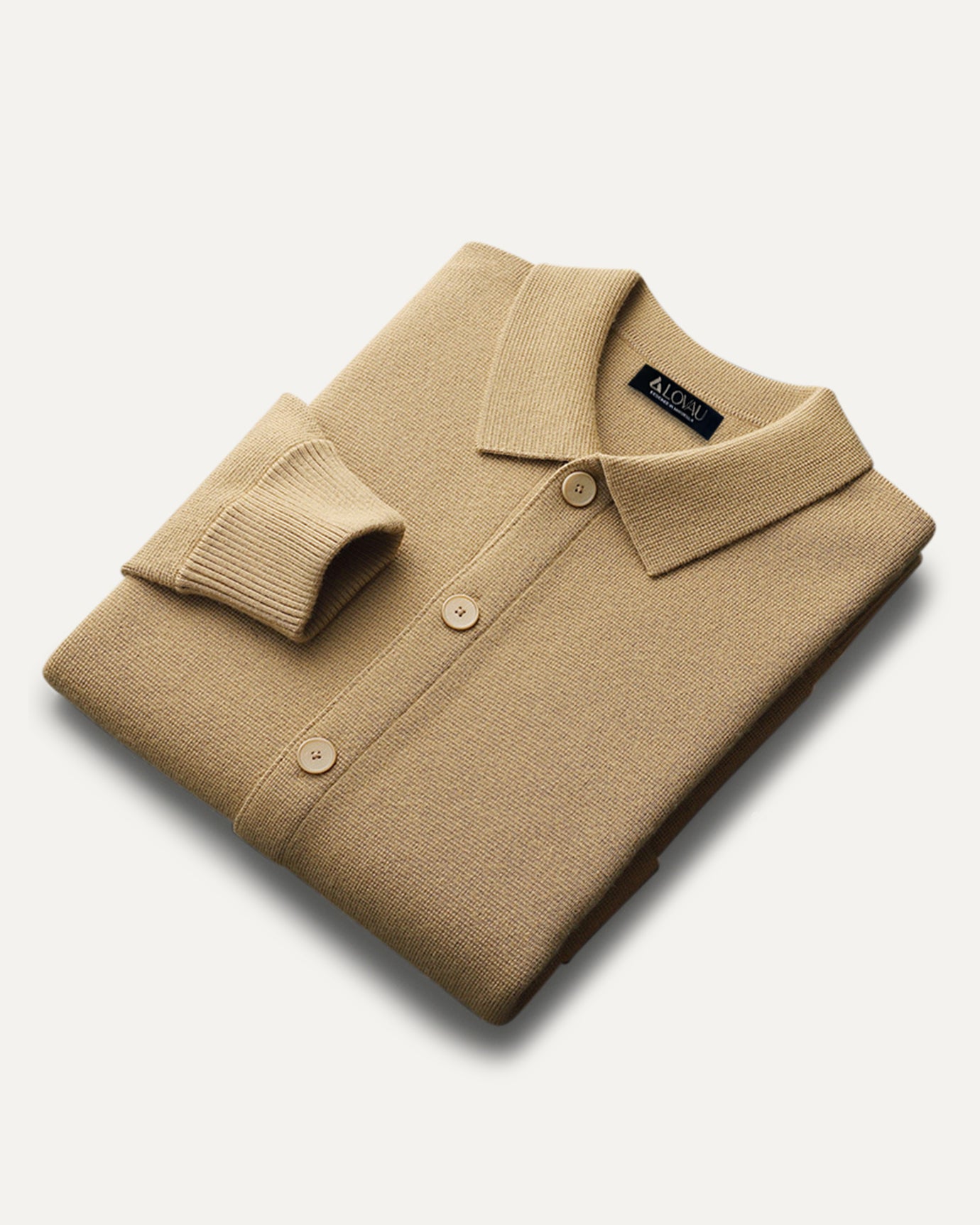 Button detail and ribbed hem on retro-style cardigan jacket