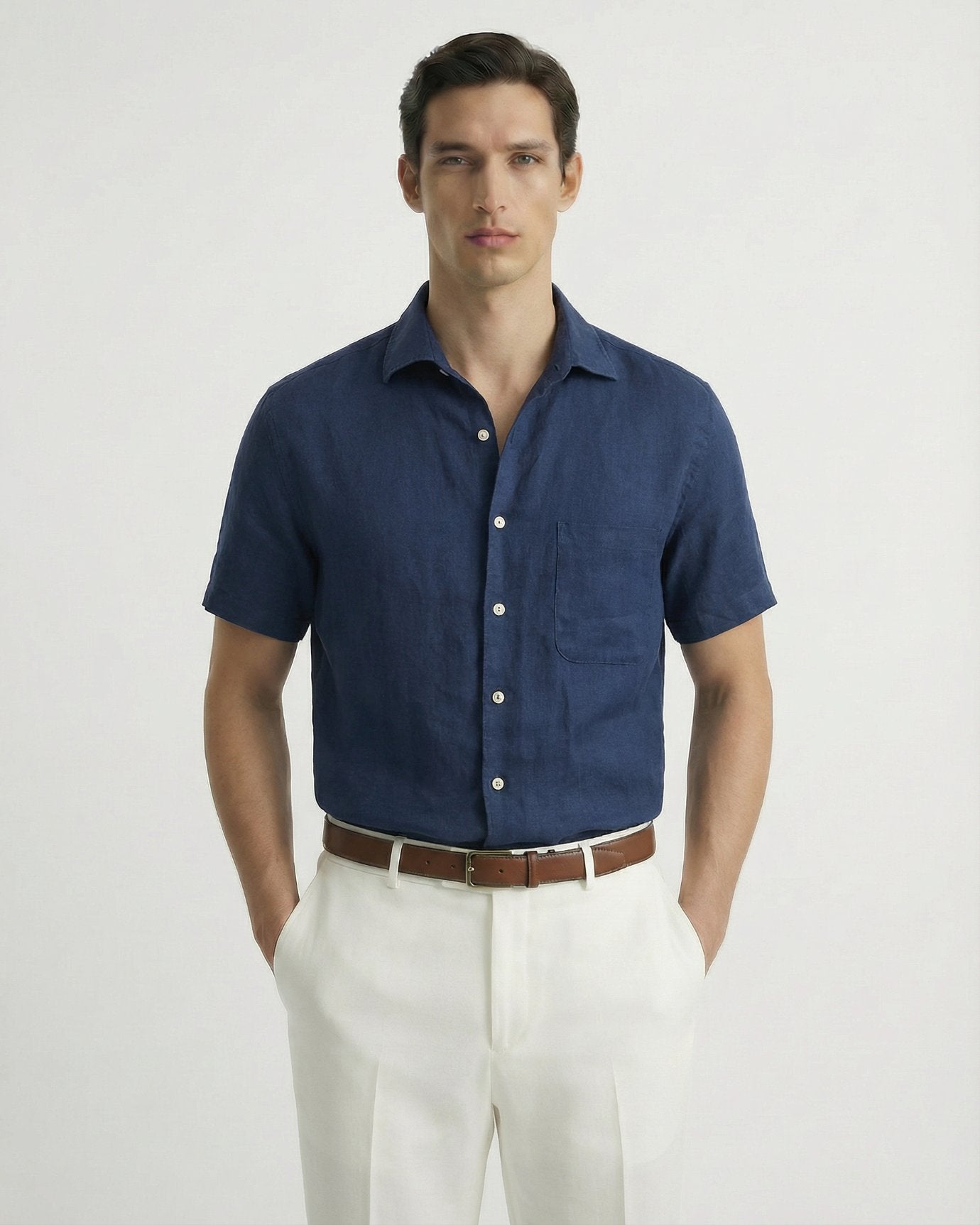 Milano Linen Dark Blue Shirt