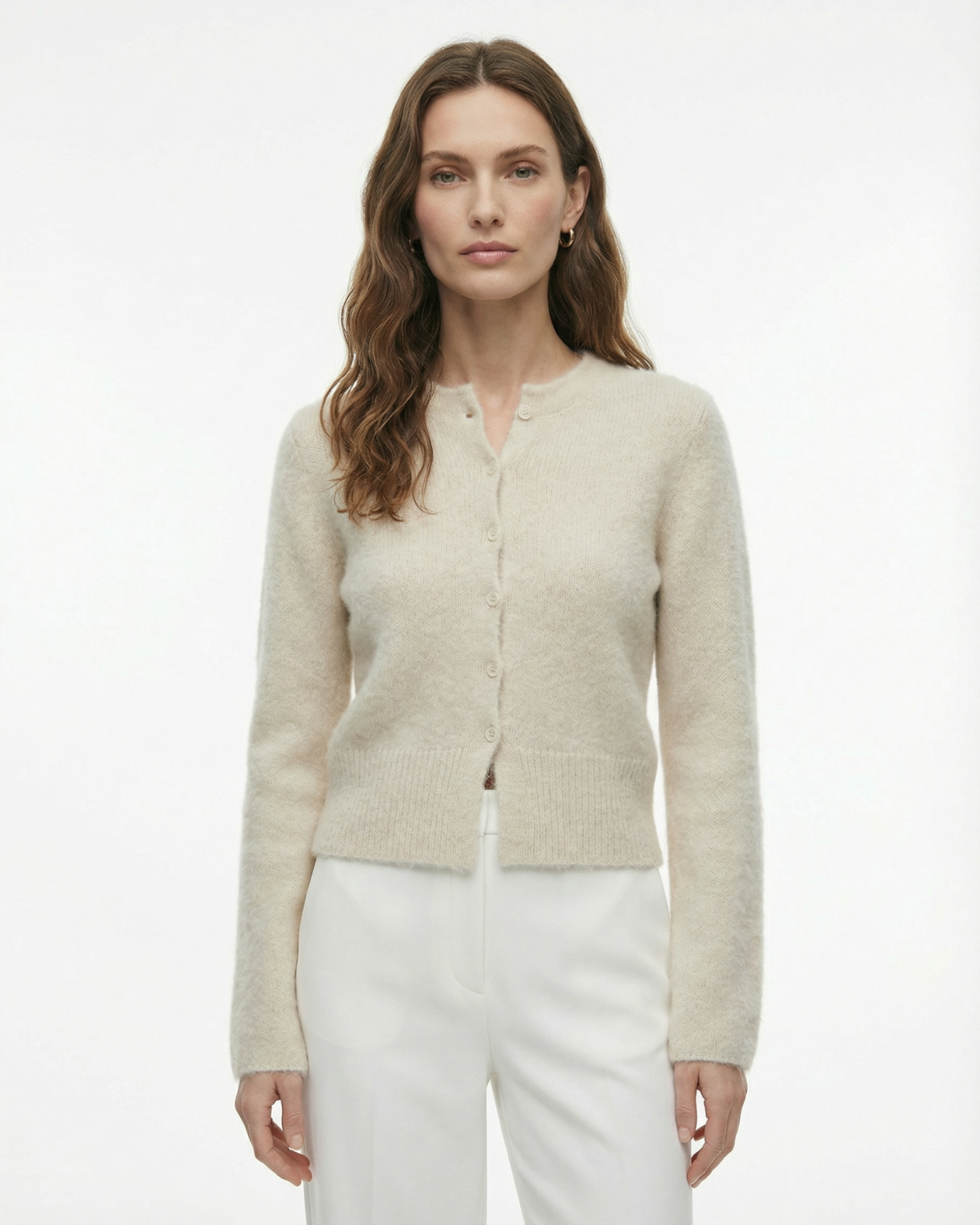 Suéter tipo cárdigan de alpaca