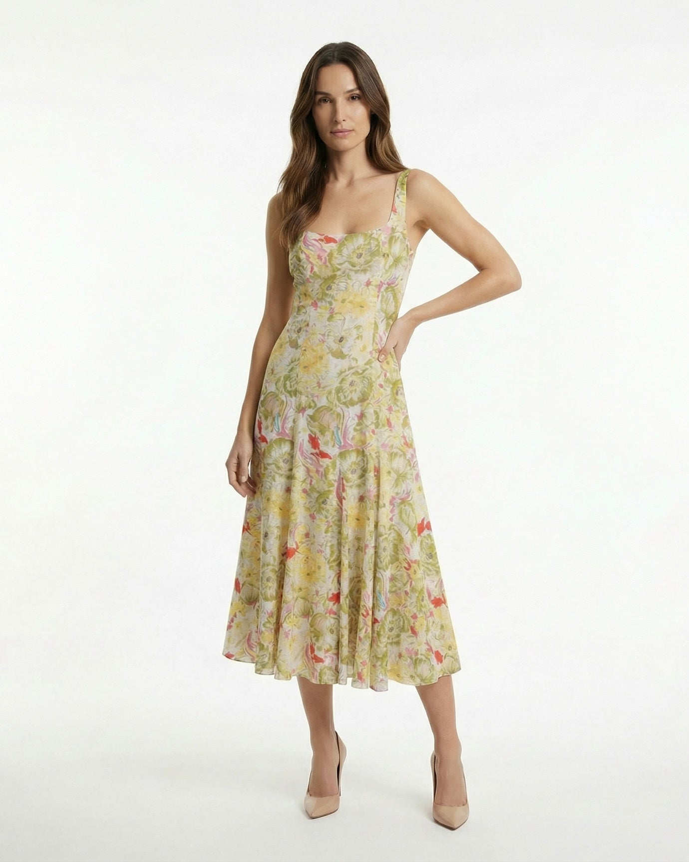 Vestido de primavera-verano de mezcla de lino griego