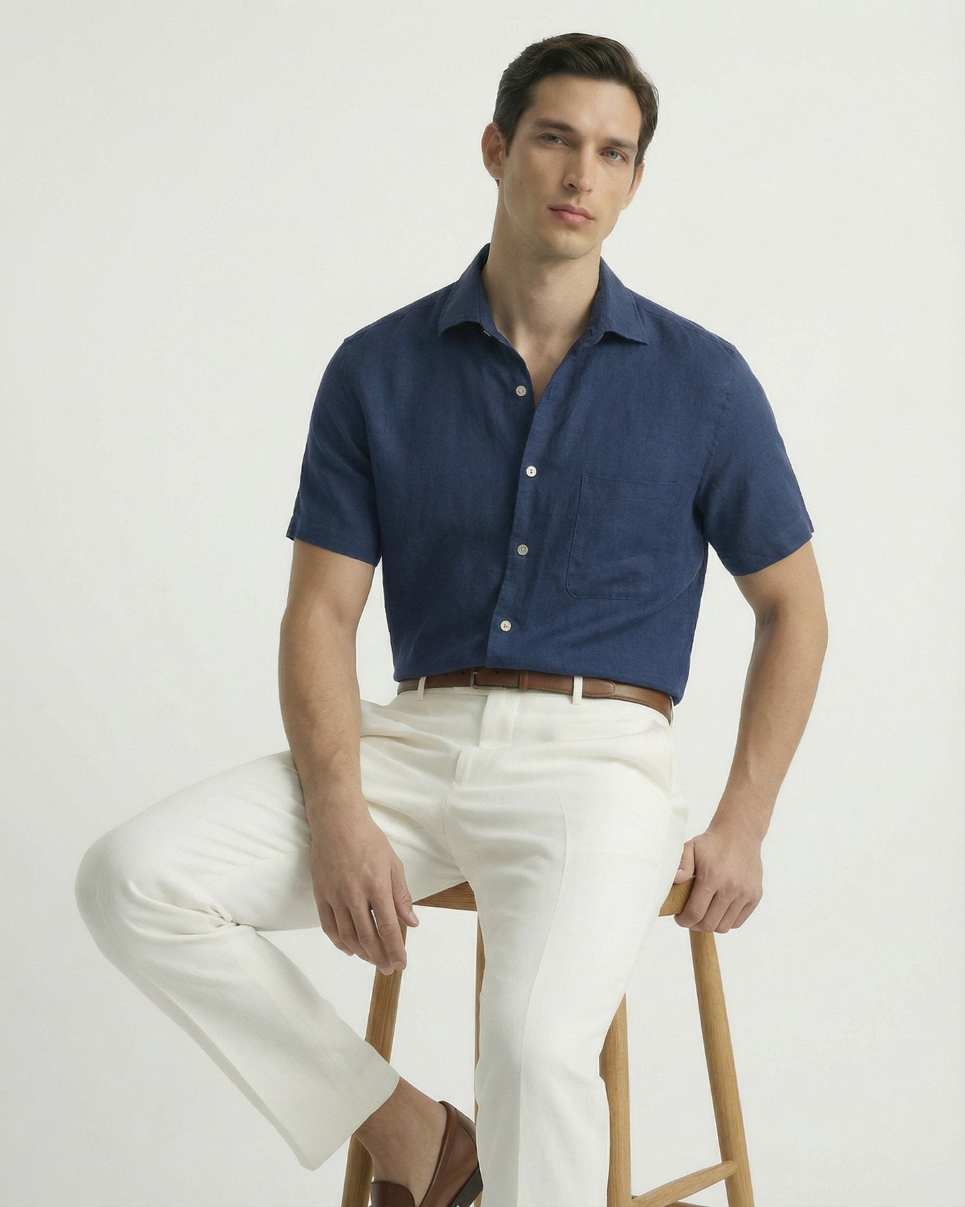 Milano Linen Dark Blue Shirt