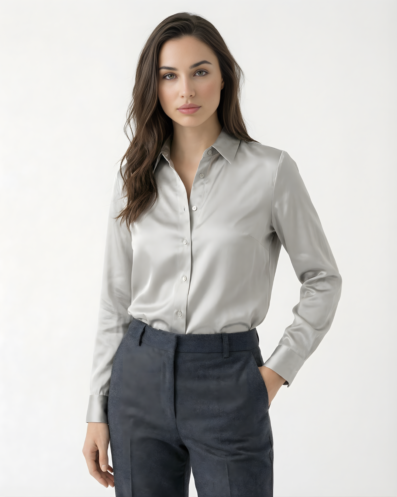 Premium Mulberry Silk Shirt Woman Heavyweight Satin Silk