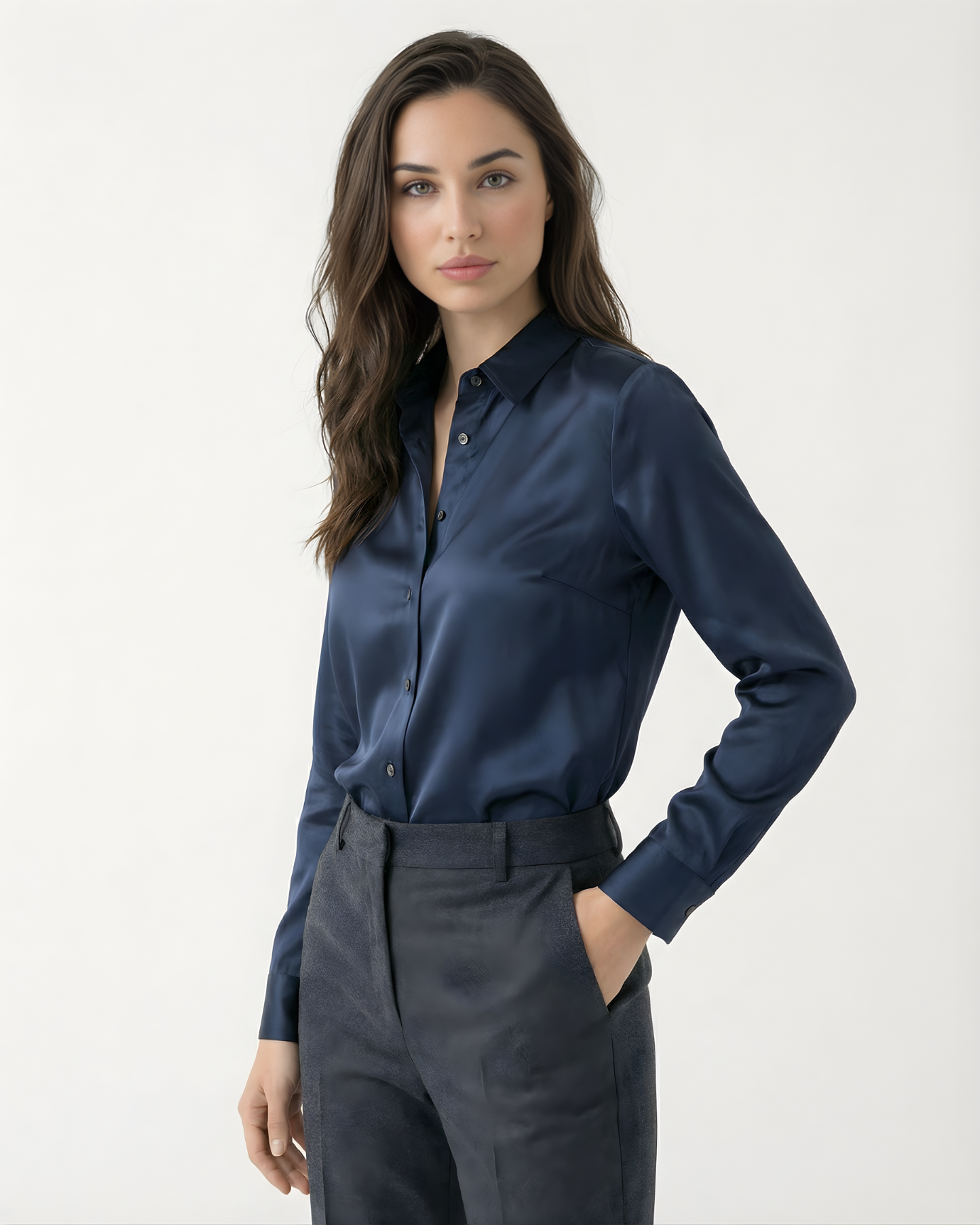 Premium Mulberry Silk Shirt Woman Heavyweight Satin Silk
