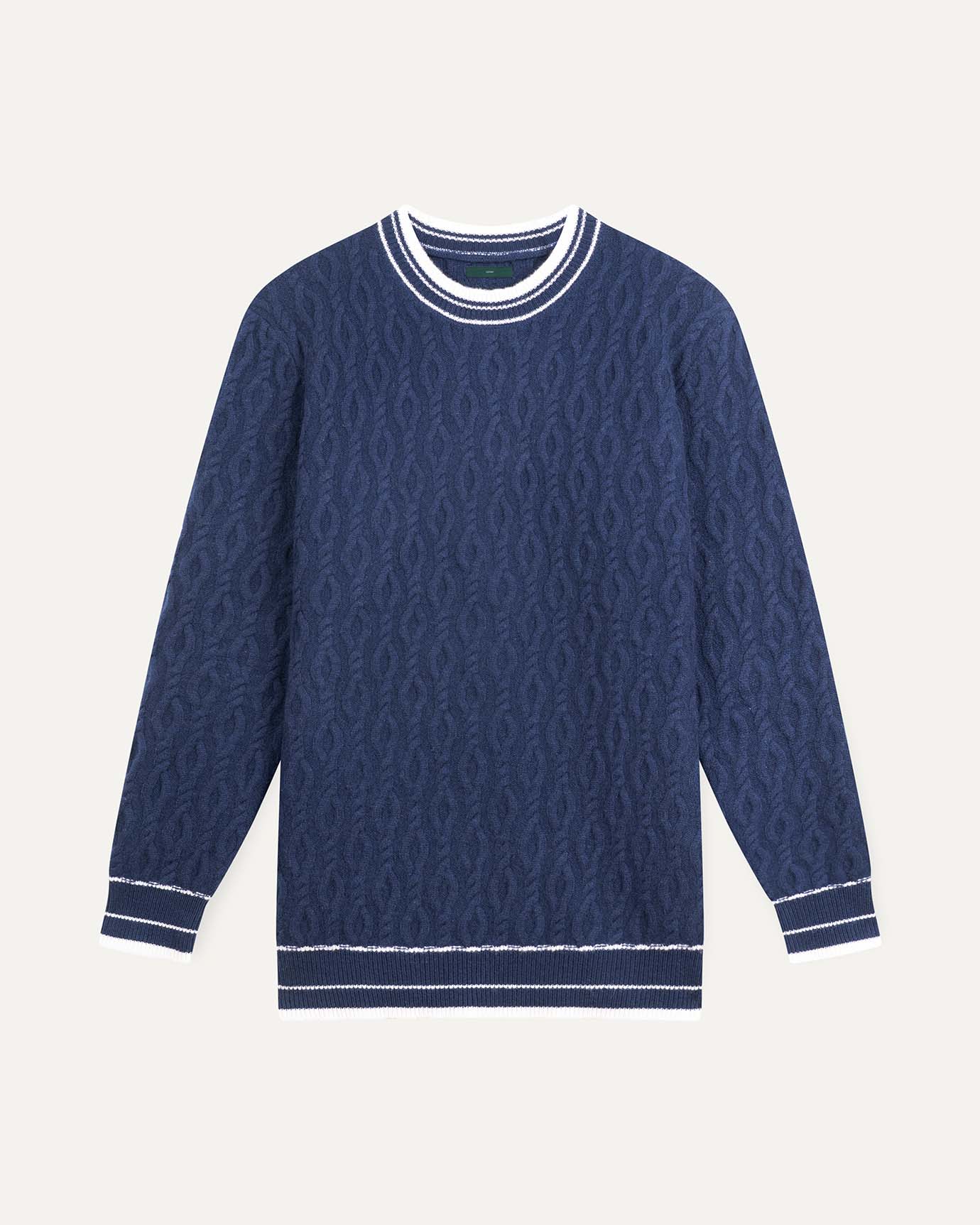 Old money wool sweater blue line