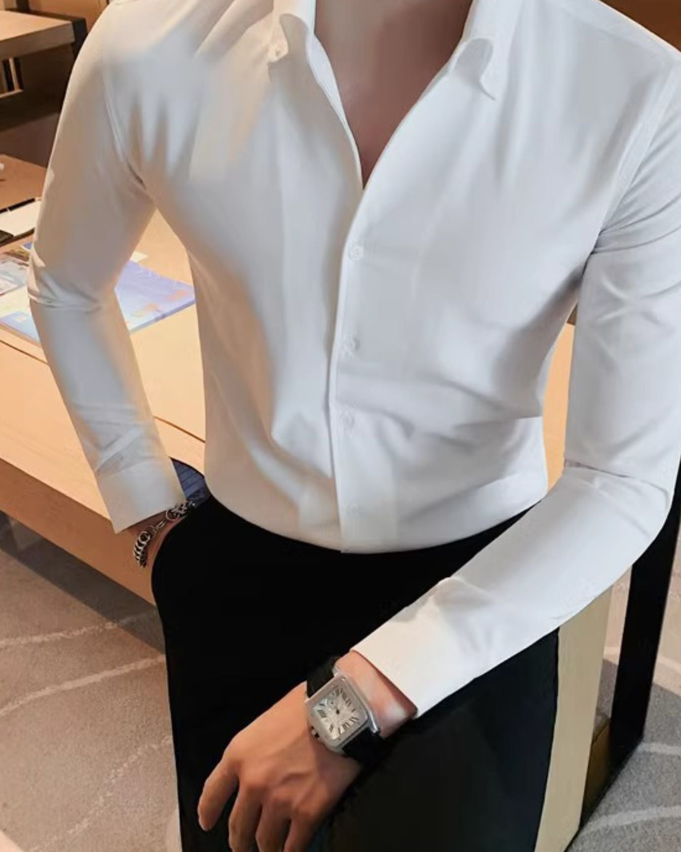 Business Dress Shirt, Button-Down Collar