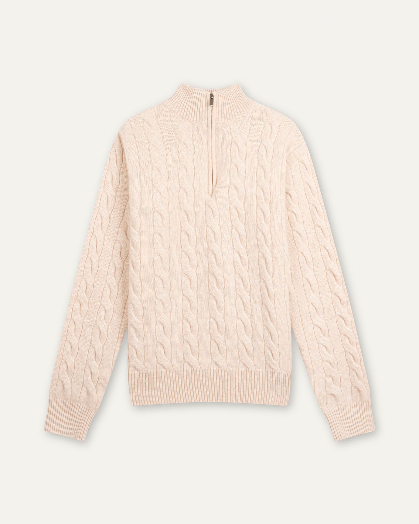 cashmere sweater zip woman beige