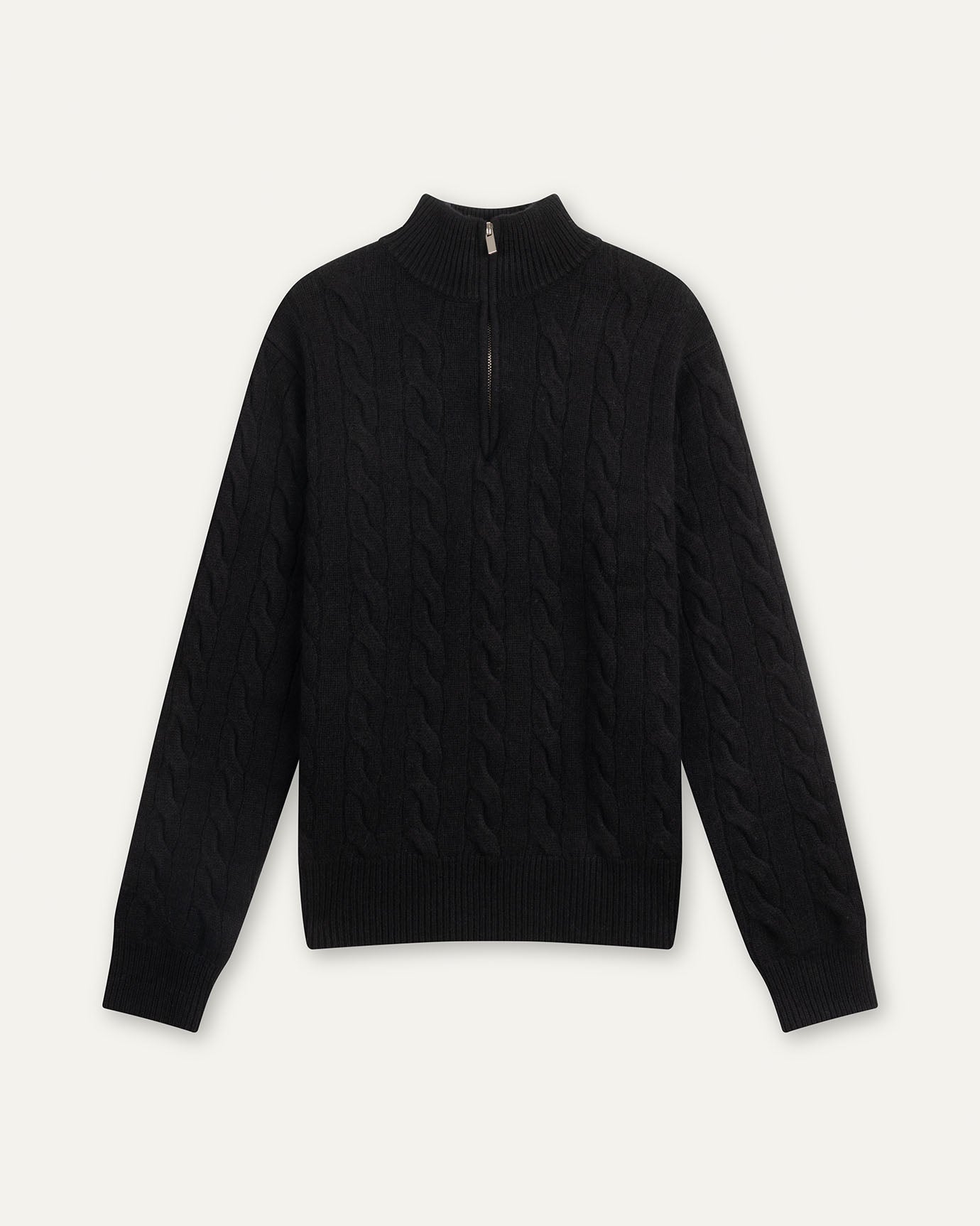 Old money black sweater zipper