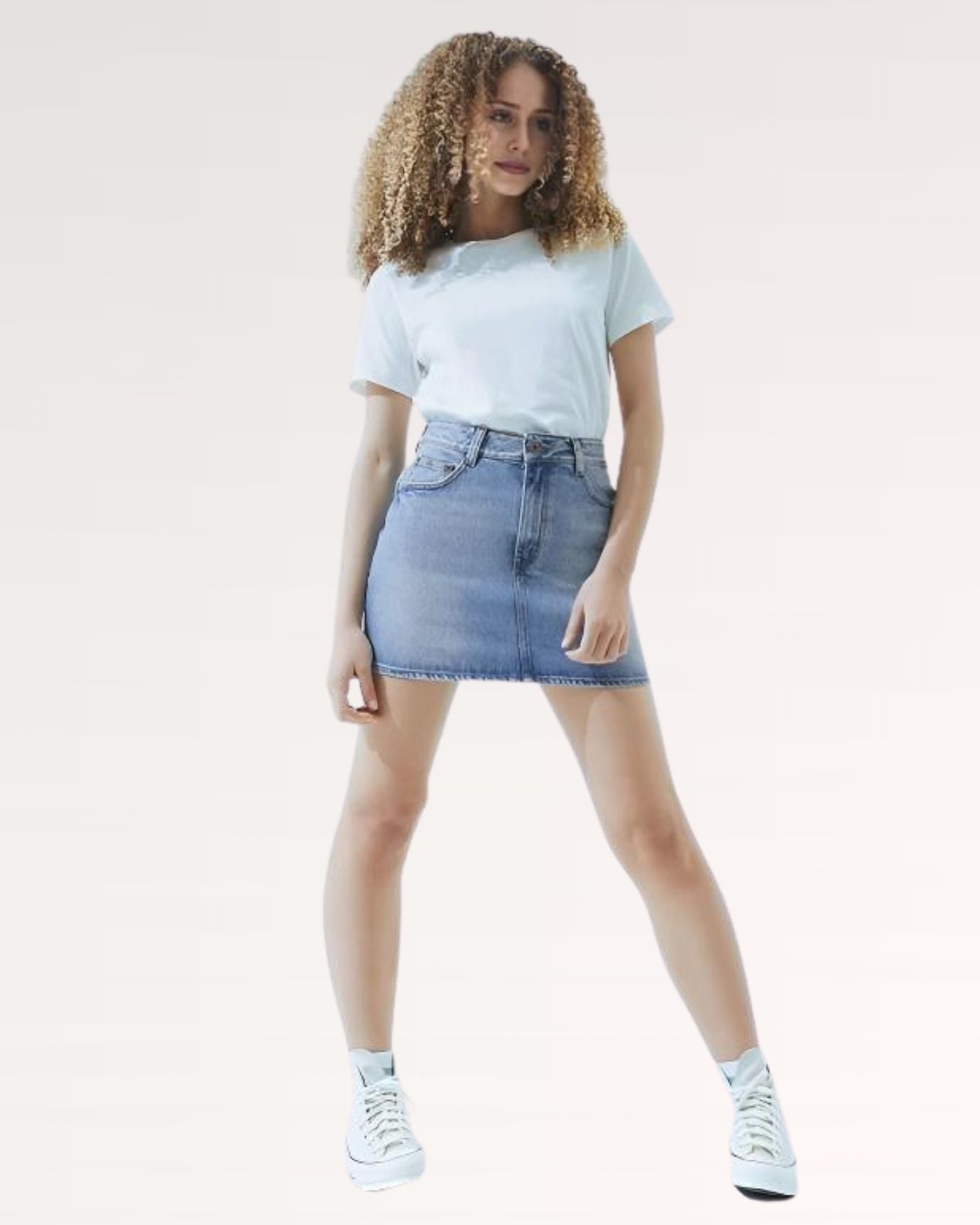 High-quality denim skirt with unique hand-finished look