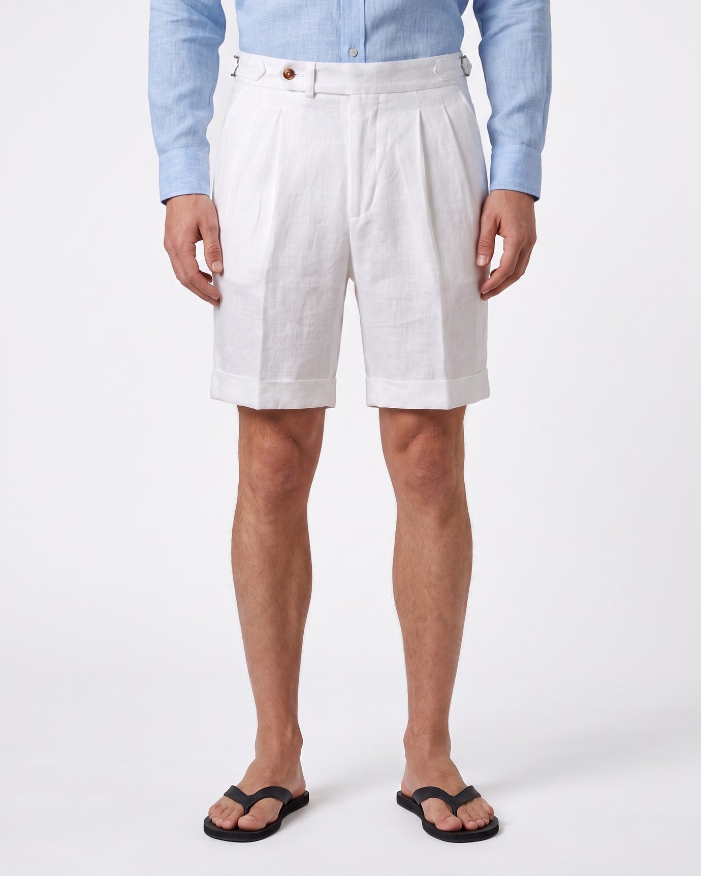 St Tropez Pleated Linen Shorts