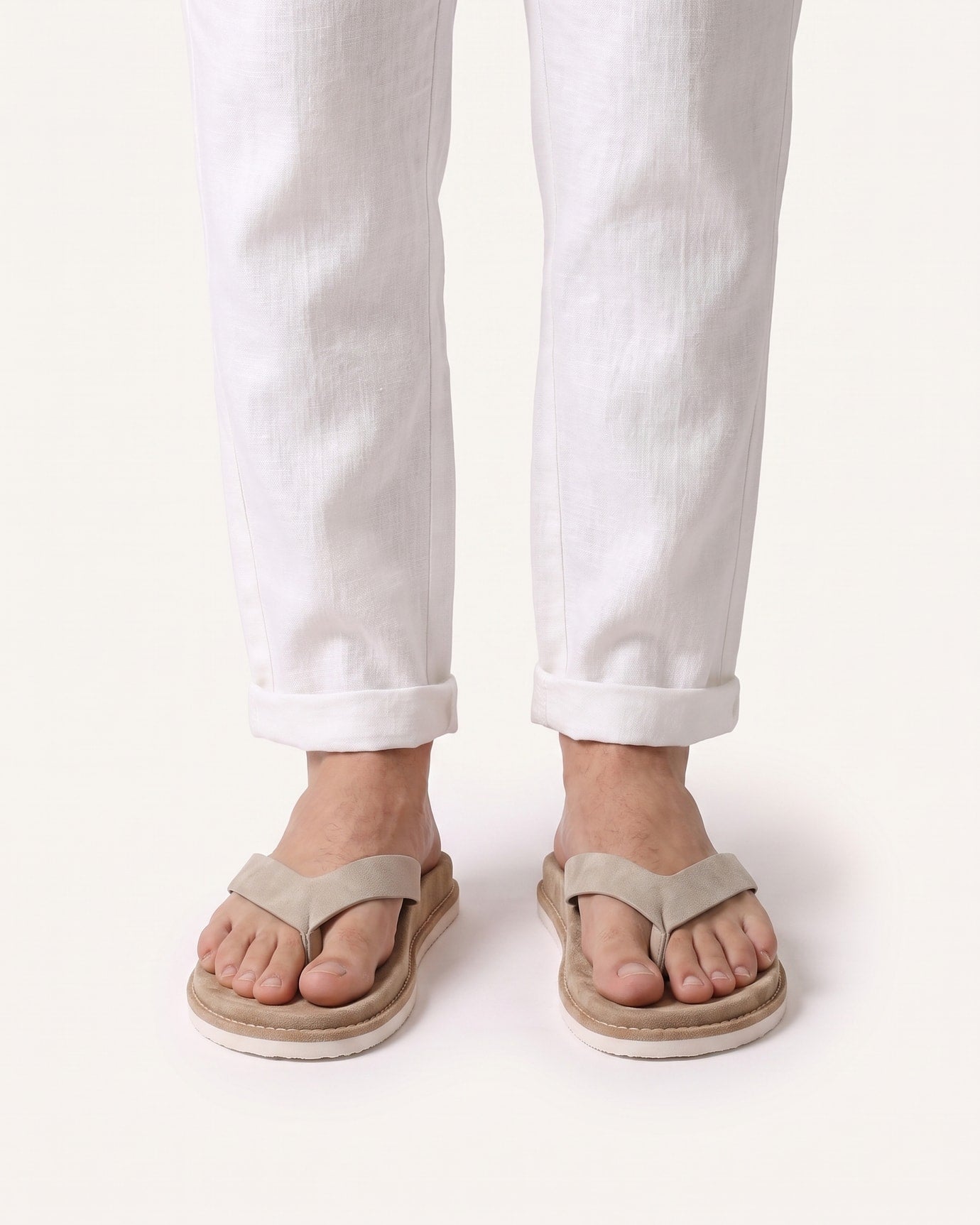 Miami Contrast Leather Flip-Flops
